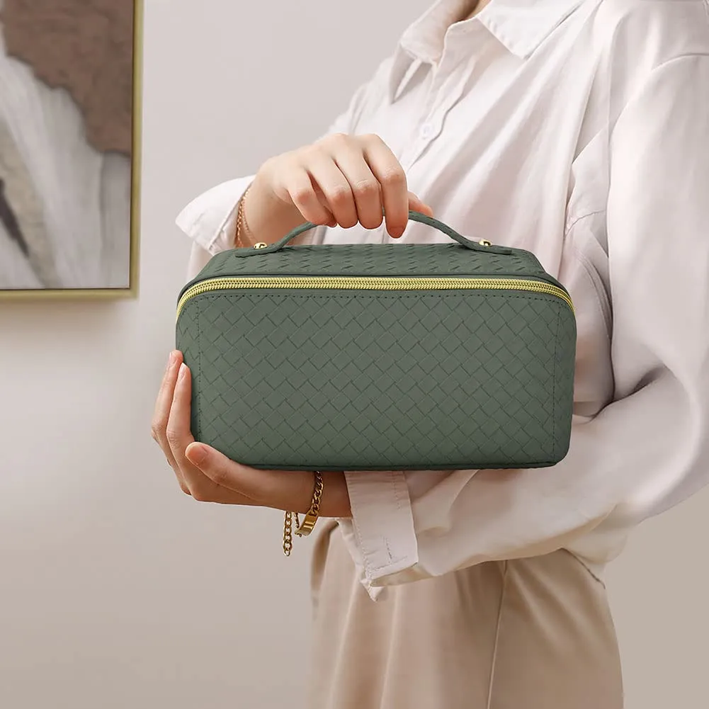 Aucuu Borsa Cosmetica da Viaggio, Beauty Case da Viaggio Donna, Borsa da Viaggio per Cosmetici, Borsa Cosmetica da Donna in Morbida Pelle PU, Borse da Toilette Impermeabile Portatile - immagine 7