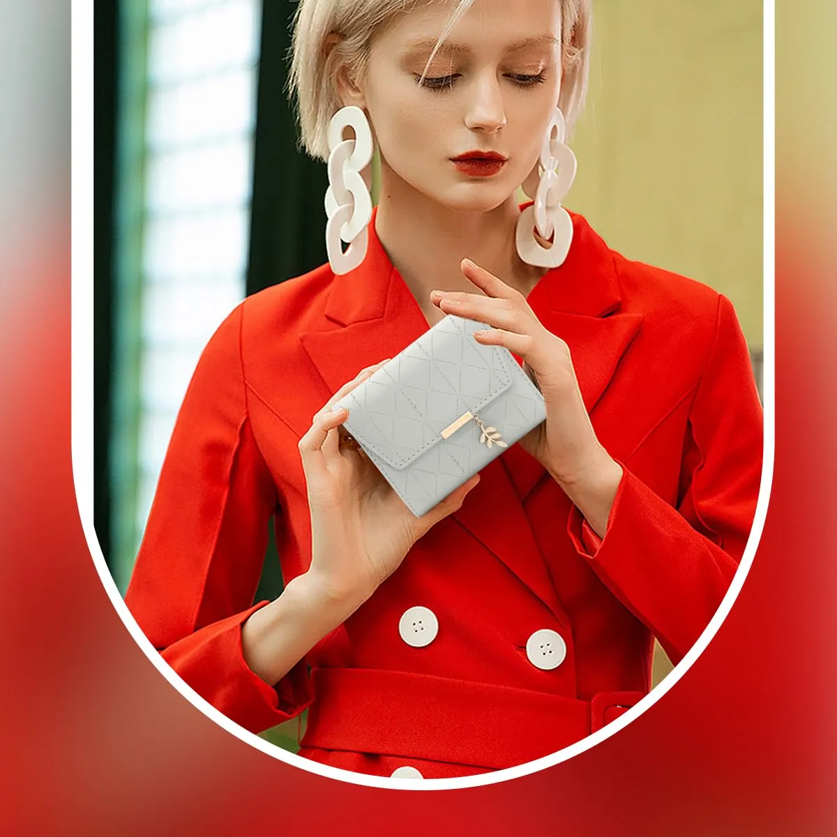 REETEE Portafoglio Donna Piccolo in Pelle PU Corto Portafogli Donna con Portamonete di Cerniera, Small Portamonete Donna con 6 Slot Schede Mini Portafoglio Donna - immagine 7