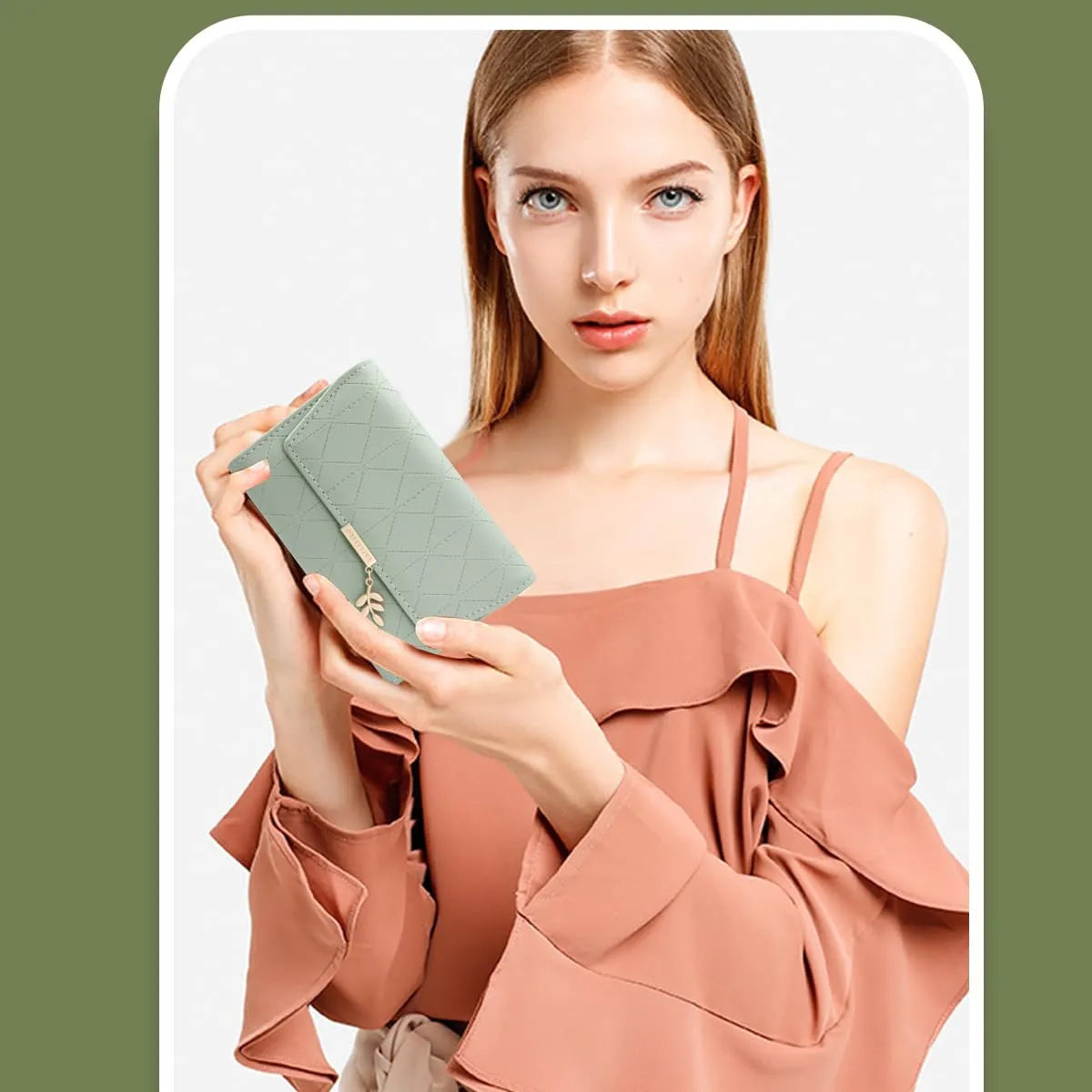 REETEE Portafoglio Donna Piccolo in Pelle PU Corto Portafogli Donna con Portamonete di Cerniera, Small Portamonete Donna con 6 Slot Schede Mini Portafoglio Donna - immagine 7