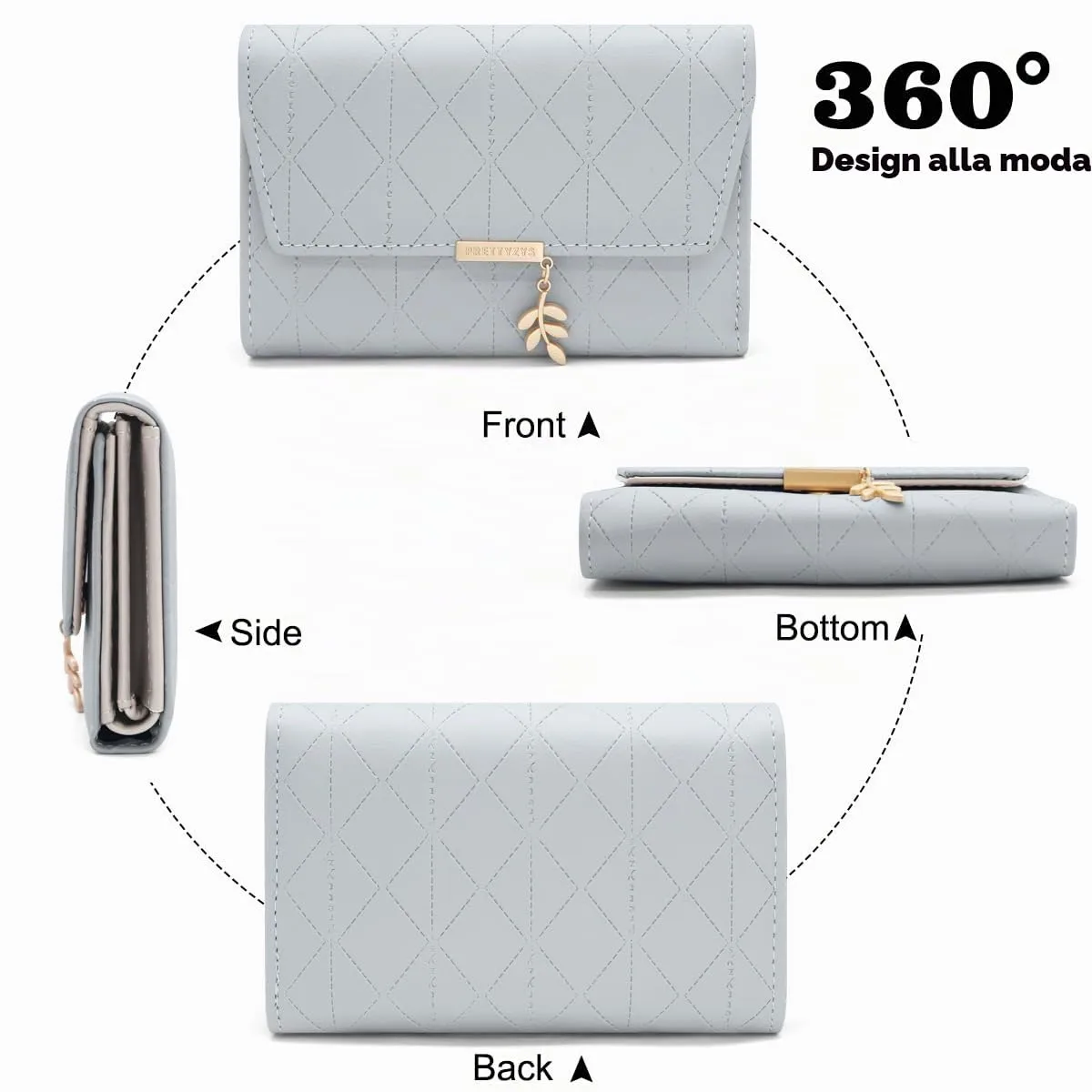 REETEE Portafoglio Donna Piccolo in Pelle PU Corto Portafogli Donna con Portamonete di Cerniera, Small Portamonete Donna con 6 Slot Schede Mini Portafoglio Donna - immagine 5