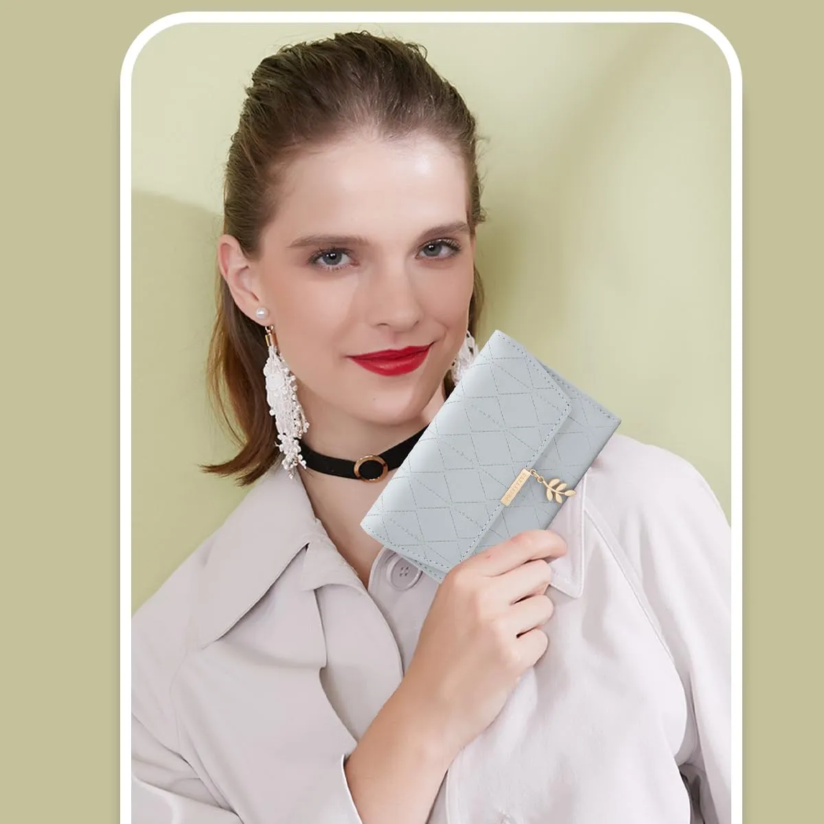 REETEE Portafoglio Donna Piccolo in Pelle PU Corto Portafogli Donna con Portamonete di Cerniera, Small Portamonete Donna con 6 Slot Schede Mini Portafoglio Donna - immagine 7