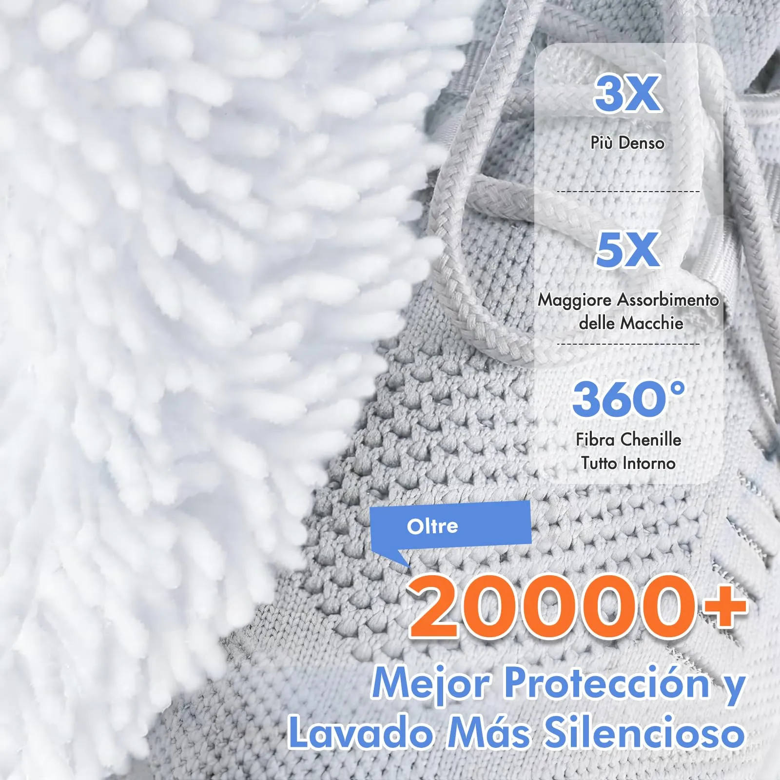 Teletrogy 2 Pezzi Sacchetti per Scarpe Lavanderia Sacchetto Scarpe con Cerniera Nascosta, Pulizia a 360° Tutto Campo, Riutilizzabile e Anti-Deformazione per Sacchetto Scarpe Lavatrice, Bianco - immagine 3