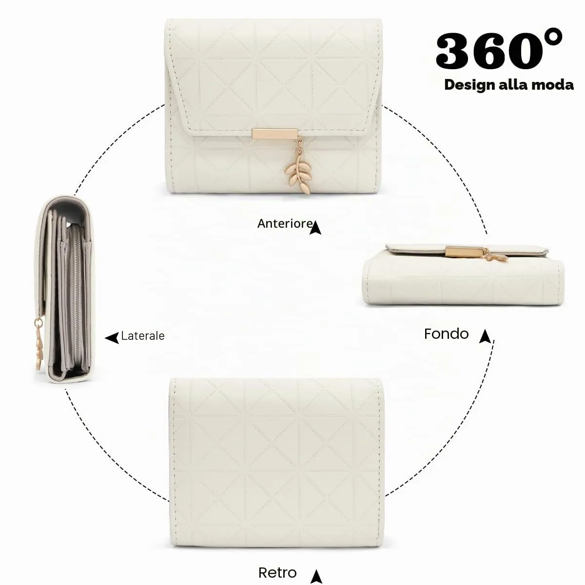 REETEE Portafoglio Donna Piccolo in Pelle PU Corto Portafogli Donna con Portamonete di Cerniera, Small Portamonete Donna con 6 Slot Schede Mini Portafoglio Donna - immagine 5