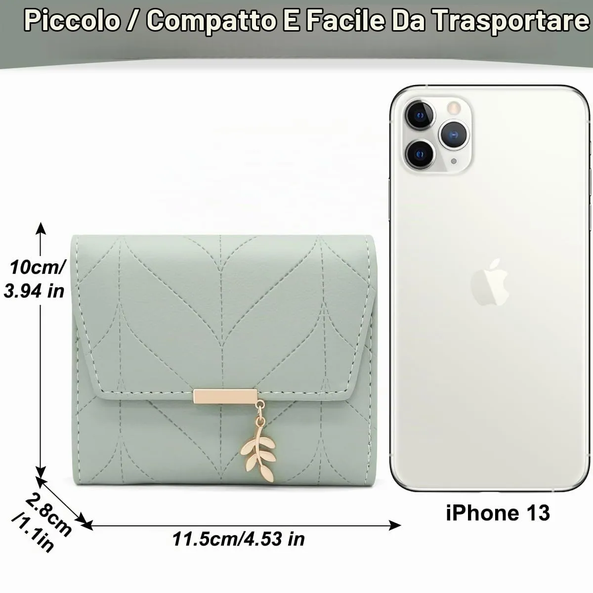 REETEE Portafoglio Donna Piccolo in Pelle PU Corto Portafogli Donna con Portamonete di Cerniera, Small Portamonete Donna con 6 Slot Schede Mini Portafoglio Donna - immagine 6