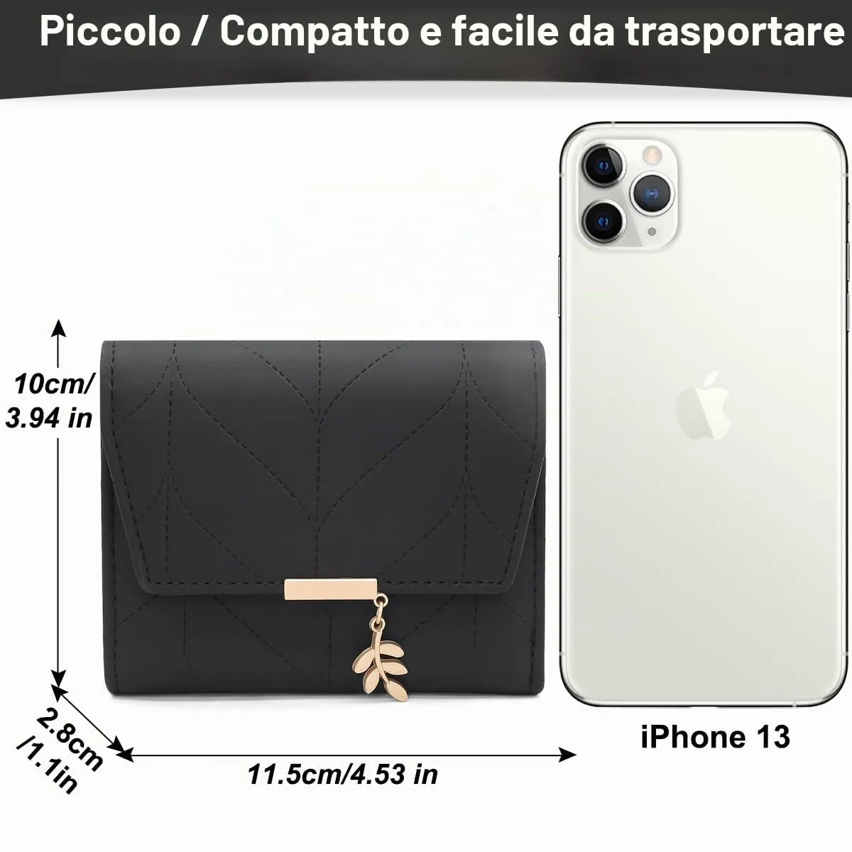 REETEE Portafoglio Donna Piccolo in Pelle PU Corto Portafogli Donna con Portamonete di Cerniera, Small Portamonete Donna con 6 Slot Schede Mini Portafoglio Donna - immagine 6