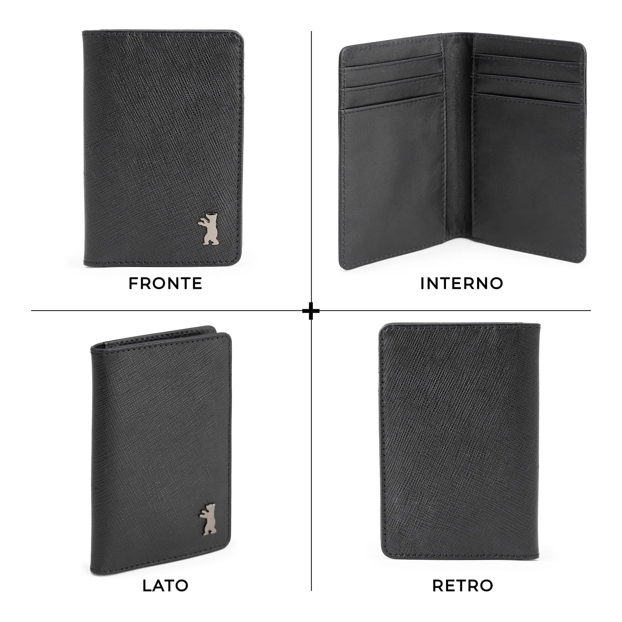 Berliner Bags Portacarte Porto Slim con Banconote e RFID in Pelle Saffiano - immagine 4