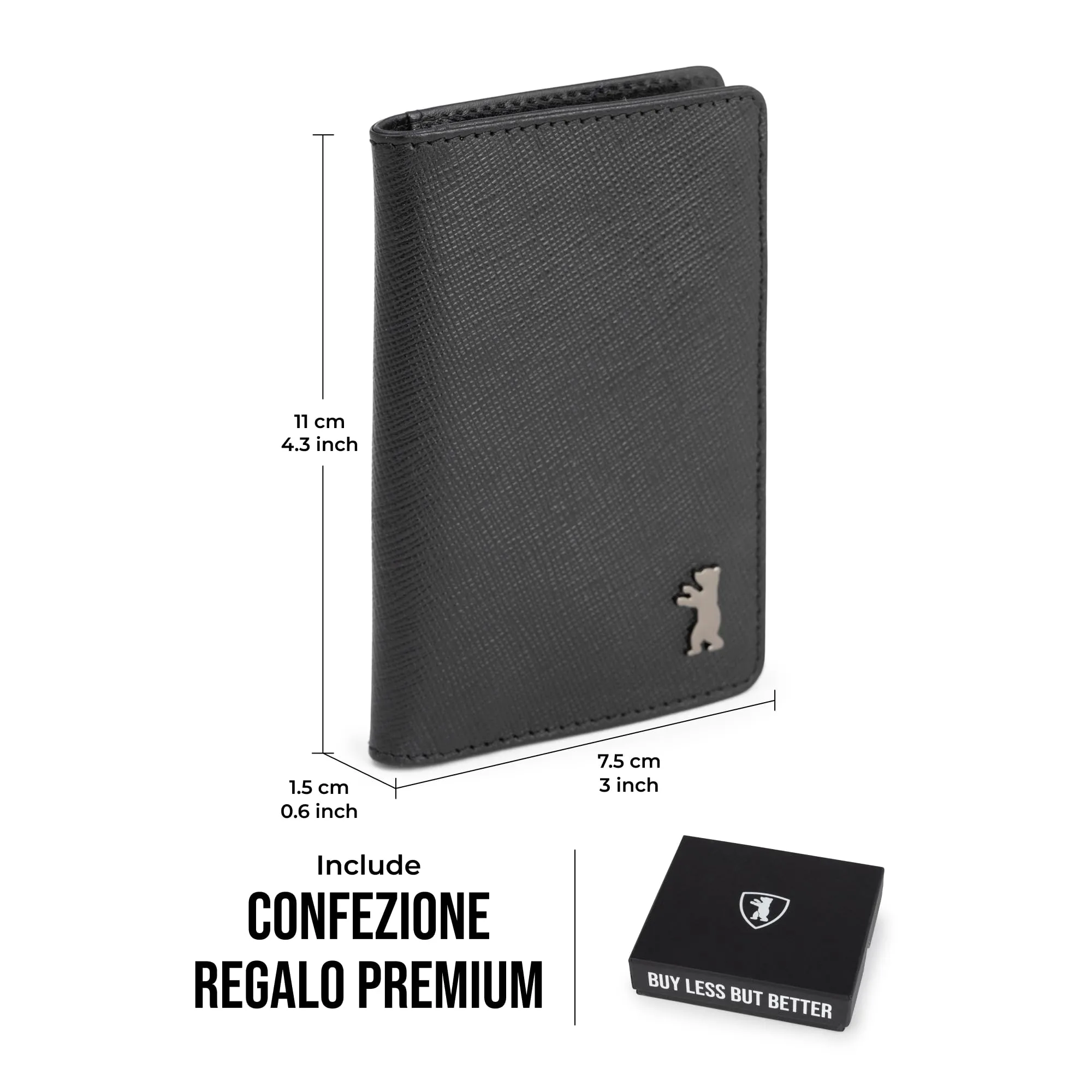 Berliner Bags Portacarte Porto Slim con Banconote e RFID in Pelle Saffiano - immagine 5