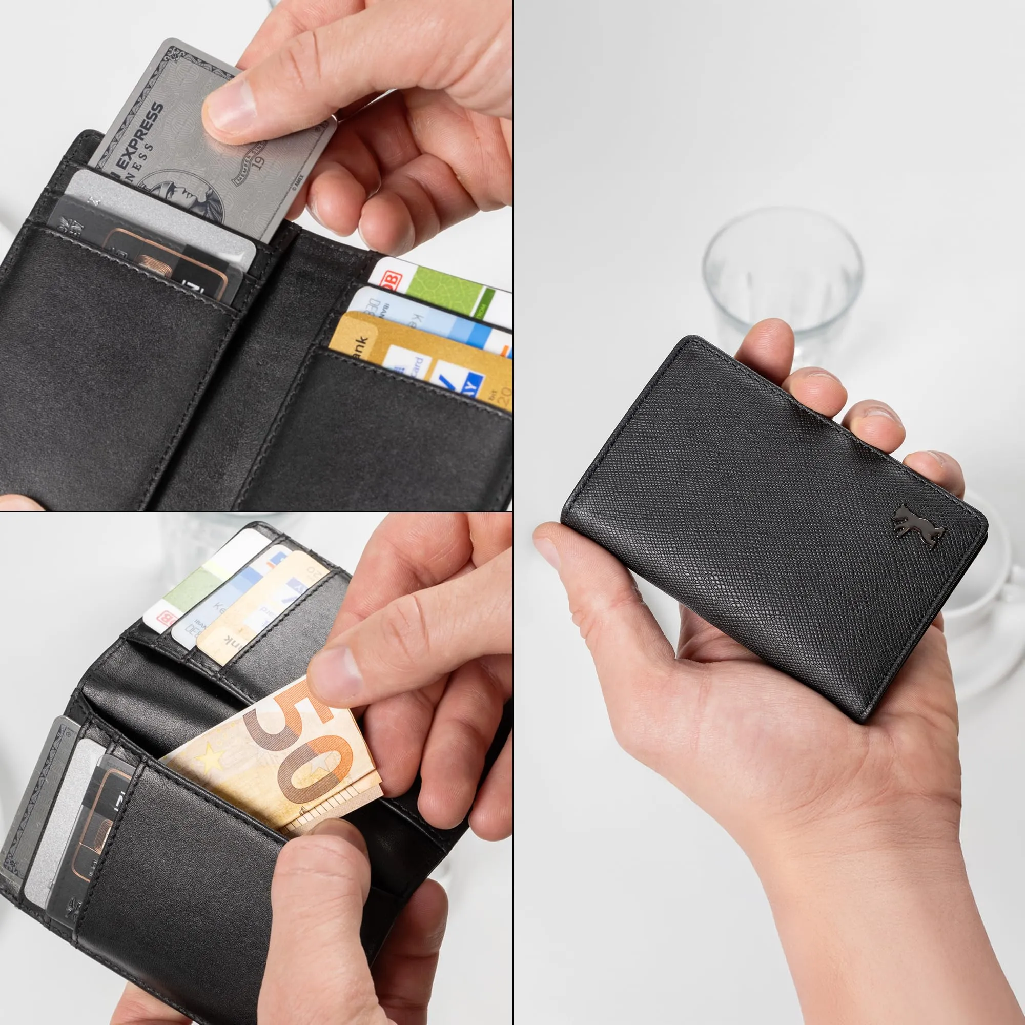 Berliner Bags Portacarte Porto Slim con Banconote e RFID in Pelle Saffiano - immagine 6