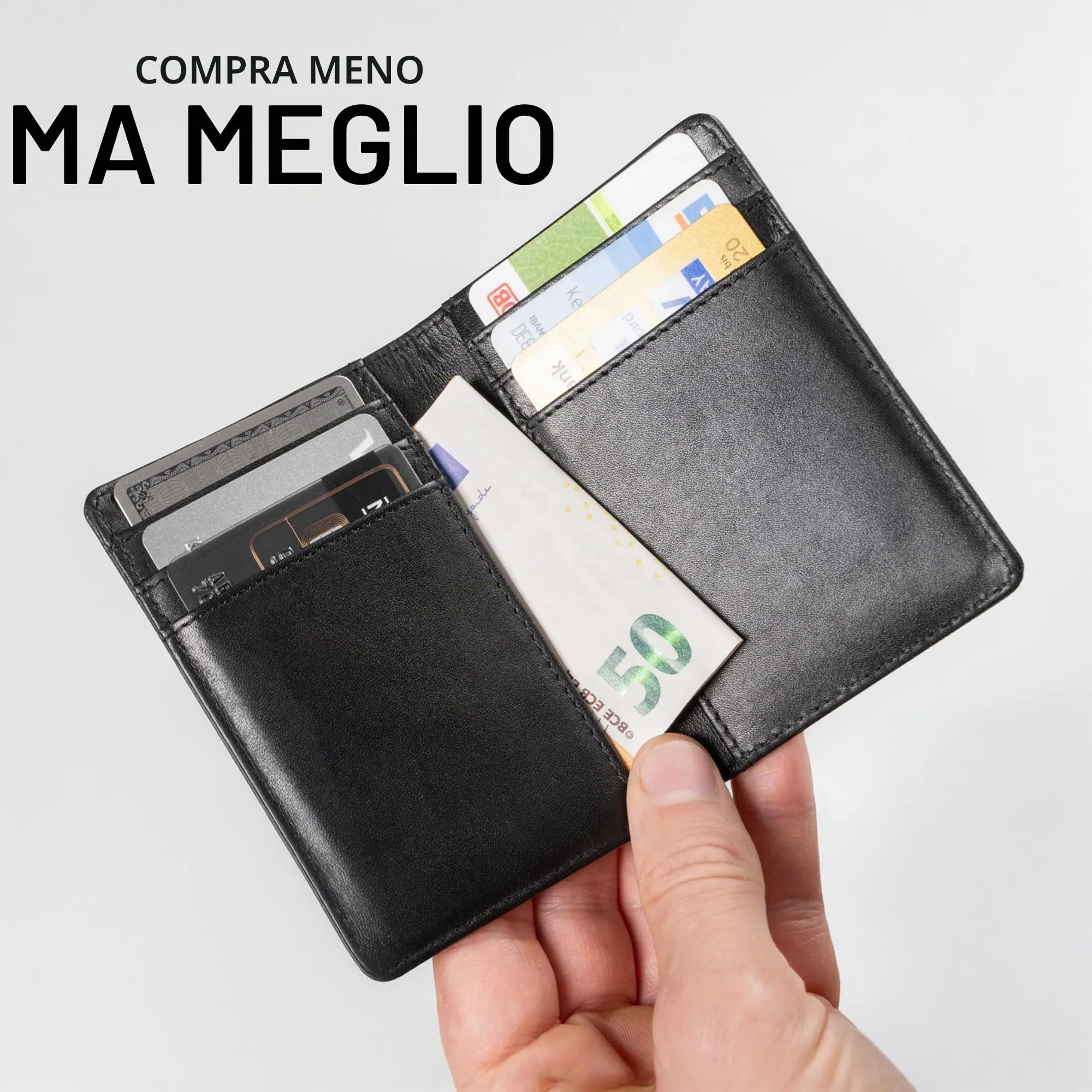 Berliner Bags Portacarte Porto Slim con Banconote e RFID in Pelle Saffiano - immagine 7