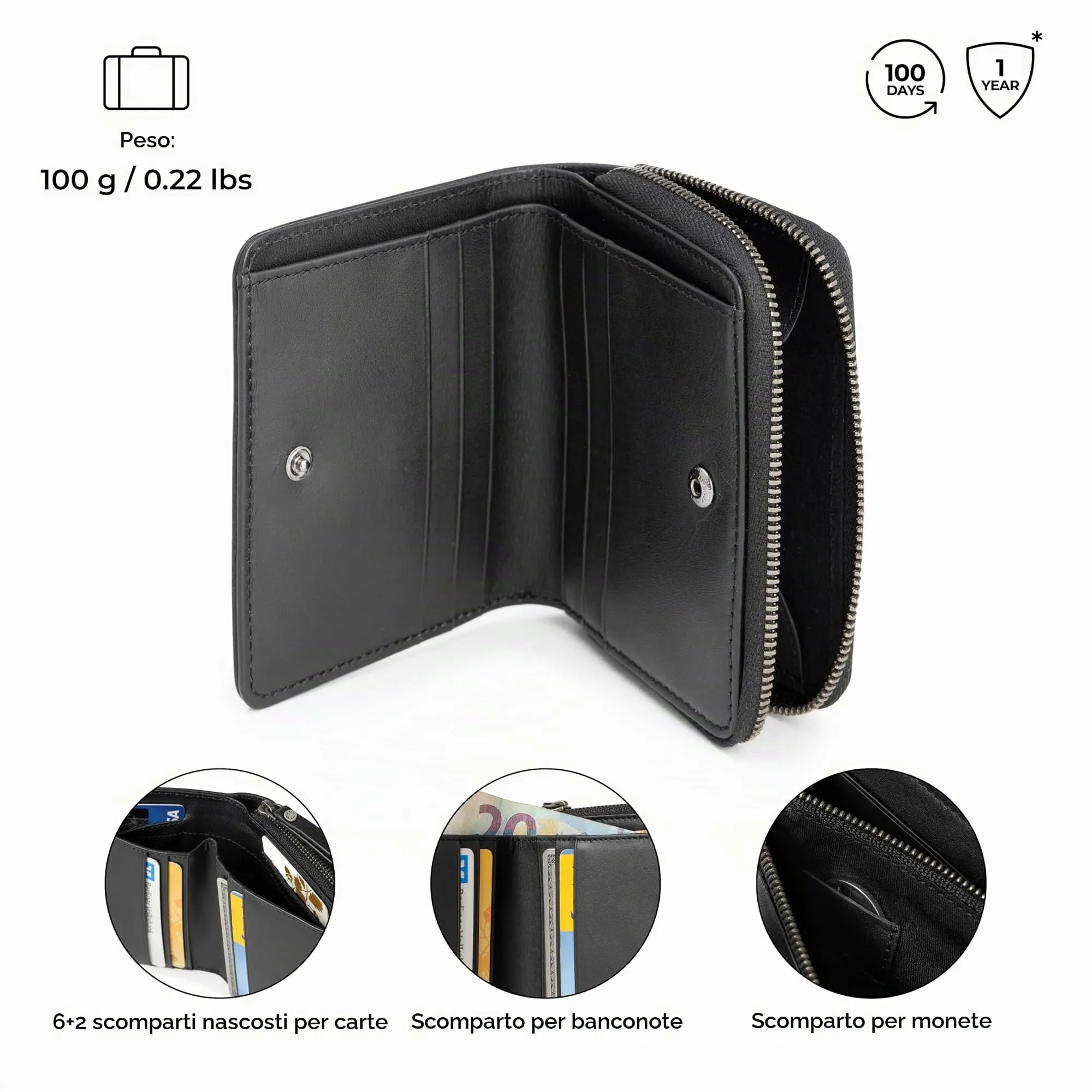 Berliner Bags Portafoglio Sara Donna Piccolo con Portamonete e RFID Pelle - immagine 4