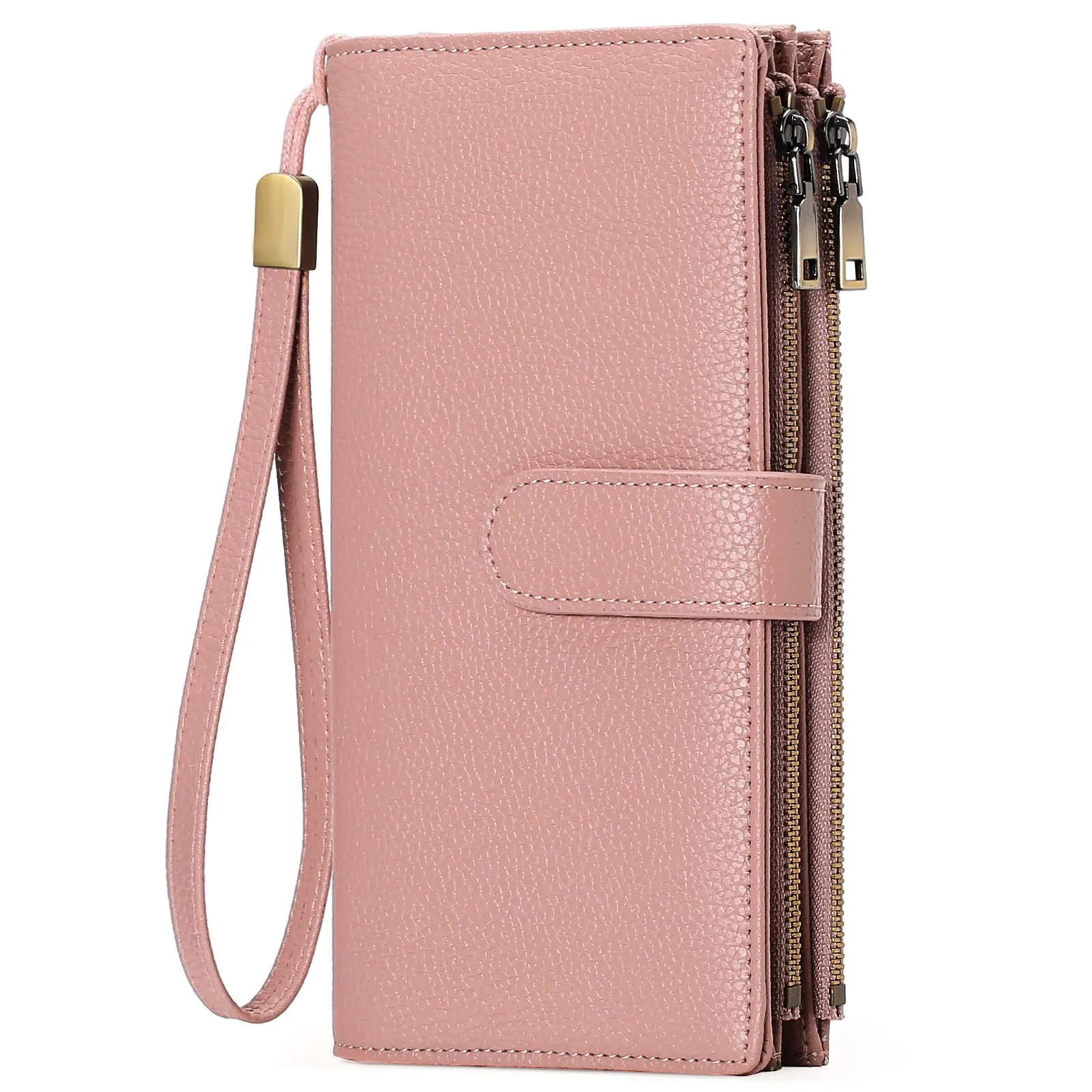 GOIACII Portafoglio Donna Grande Formato Lungo Portafogli Pelle RFID Blocco con Slot per Schede Multiple Portamonete da Polso - immagine 1