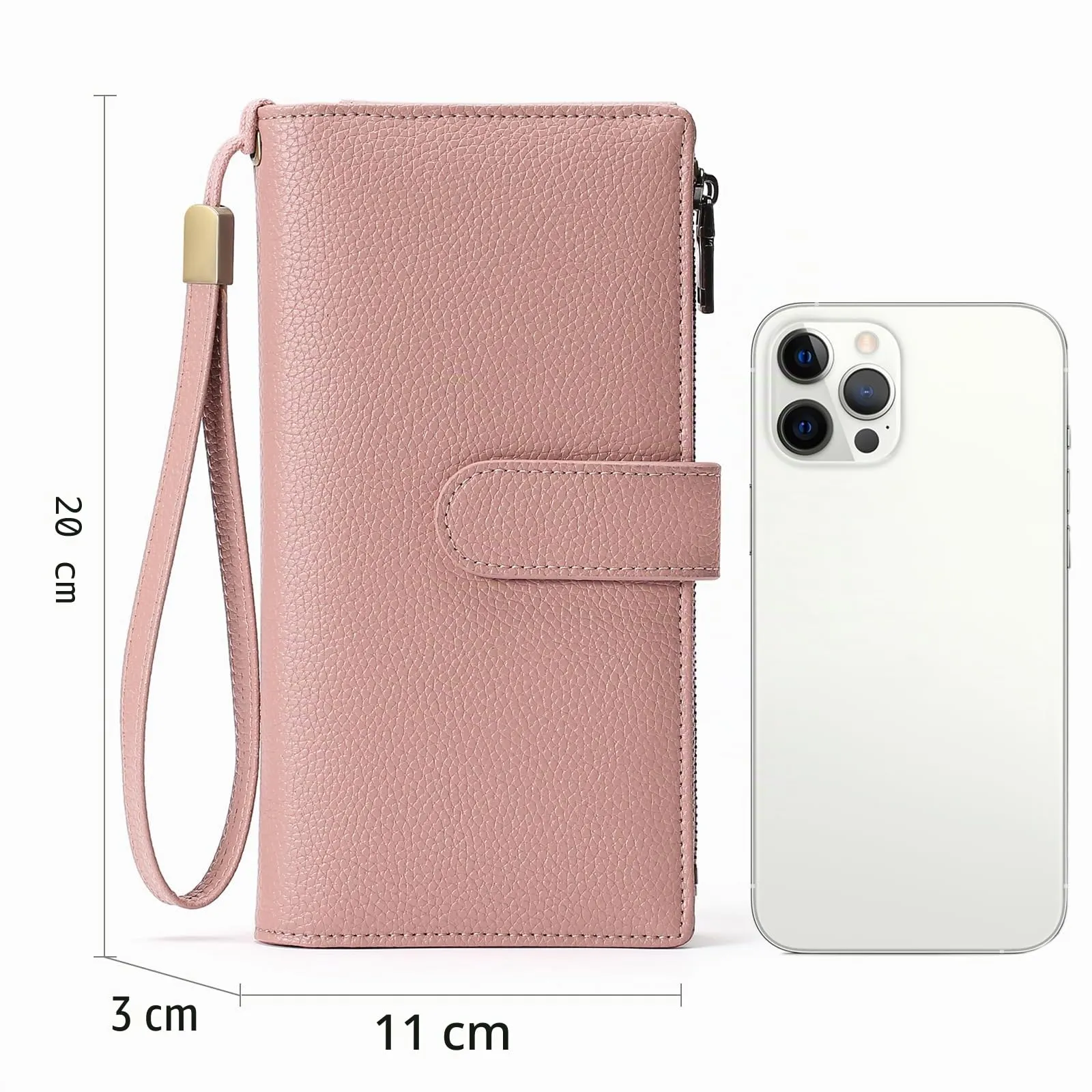 GOIACII Portafoglio Donna Grande Formato Lungo Portafogli Pelle RFID Blocco con Slot per Schede Multiple Portamonete da Polso - immagine 6