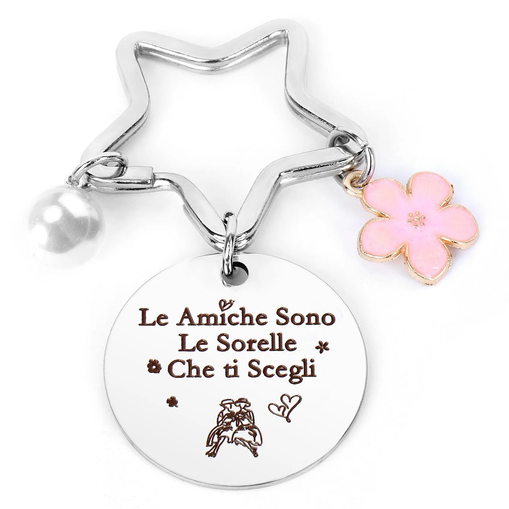 LXSAZP Regalo Amica Natale Regali Amica Portachiavi Amicizia Regalo Migliore Amica Regalo Amica Compleanno Regalo Per Amica Idee Regalo Amica Regali Migliore Amica Laurea Donna per Sorella Sorelle - immagine 1