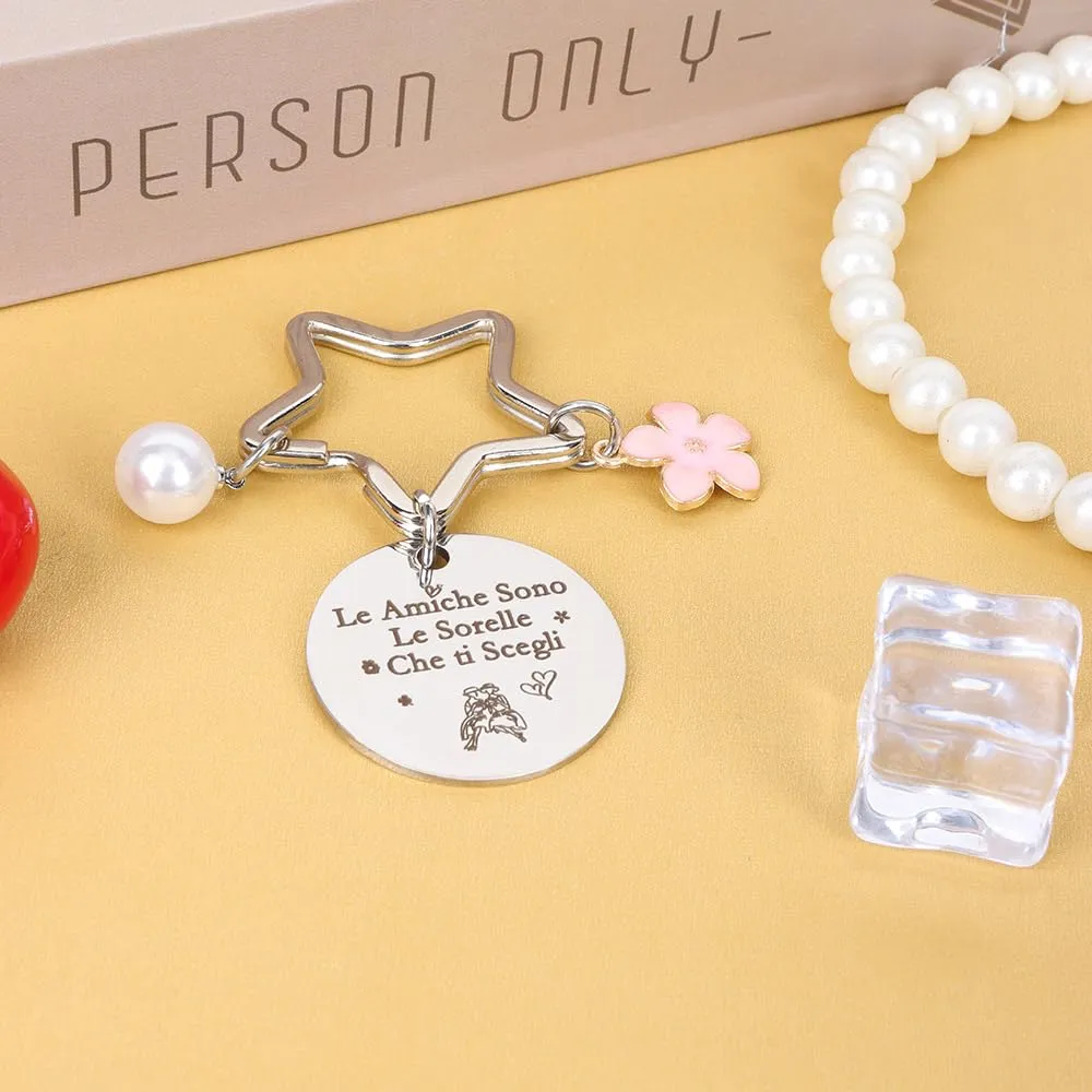 LXSAZP Regalo Amica Natale Regali Amica Portachiavi Amicizia Regalo Migliore Amica Regalo Amica Compleanno Regalo Per Amica Idee Regalo Amica Regali Migliore Amica Laurea Donna per Sorella Sorelle - immagine 3