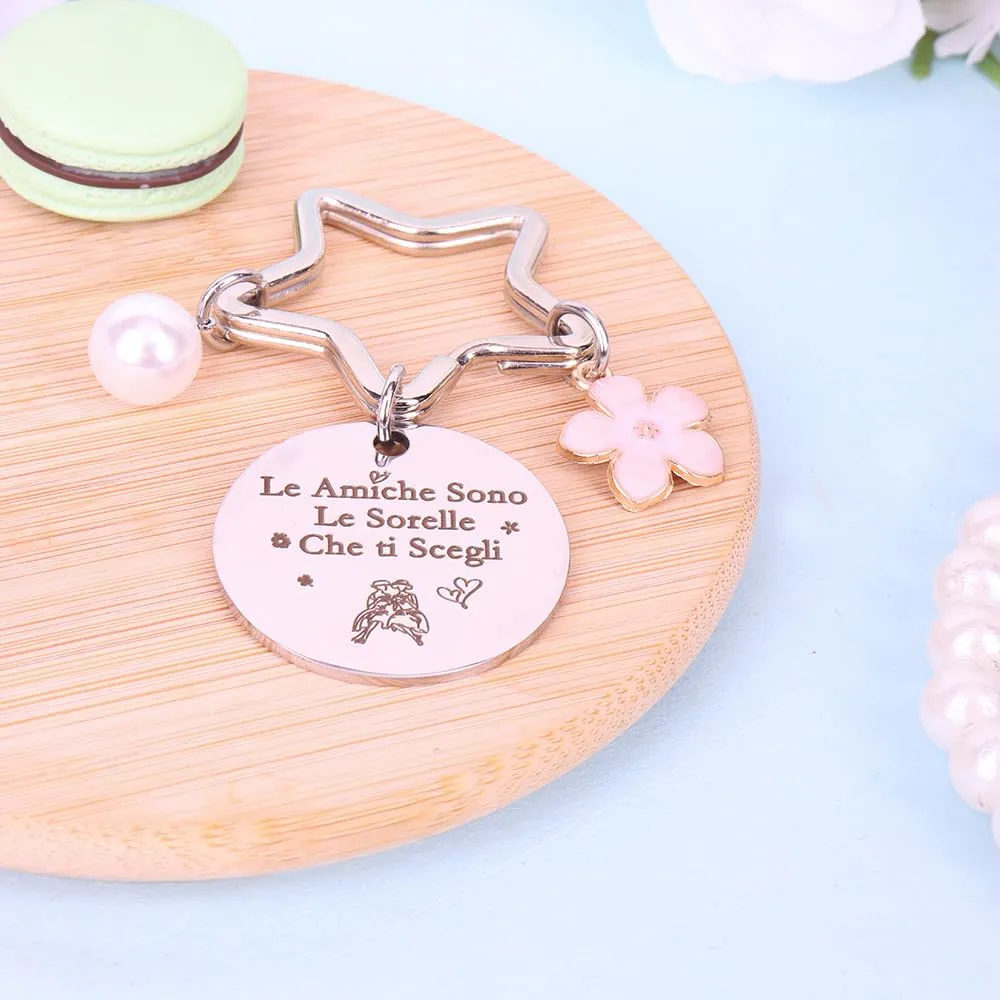 LXSAZP Regalo Amica Natale Regali Amica Portachiavi Amicizia Regalo Migliore Amica Regalo Amica Compleanno Regalo Per Amica Idee Regalo Amica Regali Migliore Amica Laurea Donna per Sorella Sorelle - immagine 5