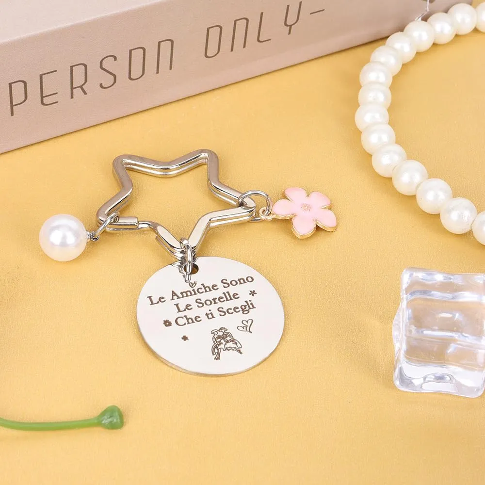 LXSAZP Regalo Amica Natale Regali Amica Portachiavi Amicizia Regalo Migliore Amica Regalo Amica Compleanno Regalo Per Amica Idee Regalo Amica Regali Migliore Amica Laurea Donna per Sorella Sorelle - immagine 6