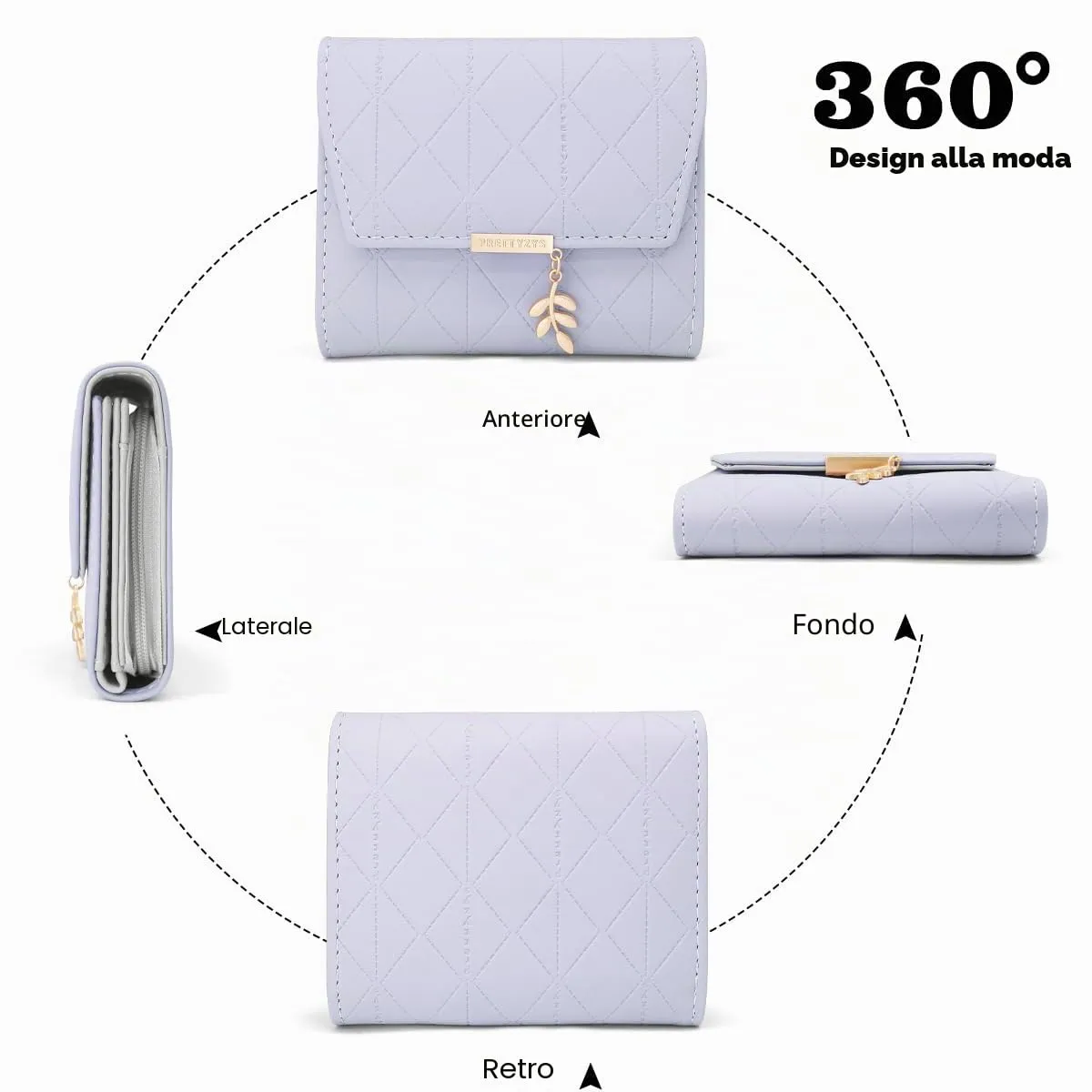 REETEE Portafoglio Donna Piccolo in Pelle PU Corto Portafogli Donna con Portamonete di Cerniera, Small Portamonete Donna con 6 Slot Schede Mini Portafoglio Donna - immagine 5