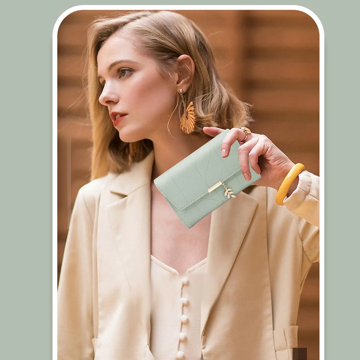 REETEE Portafoglio Donna Piccolo in Pelle PU Corto Portafogli Donna con Portamonete di Cerniera, Small Portamonete Donna con 6 Slot Schede Mini Portafoglio Donna - immagine 7