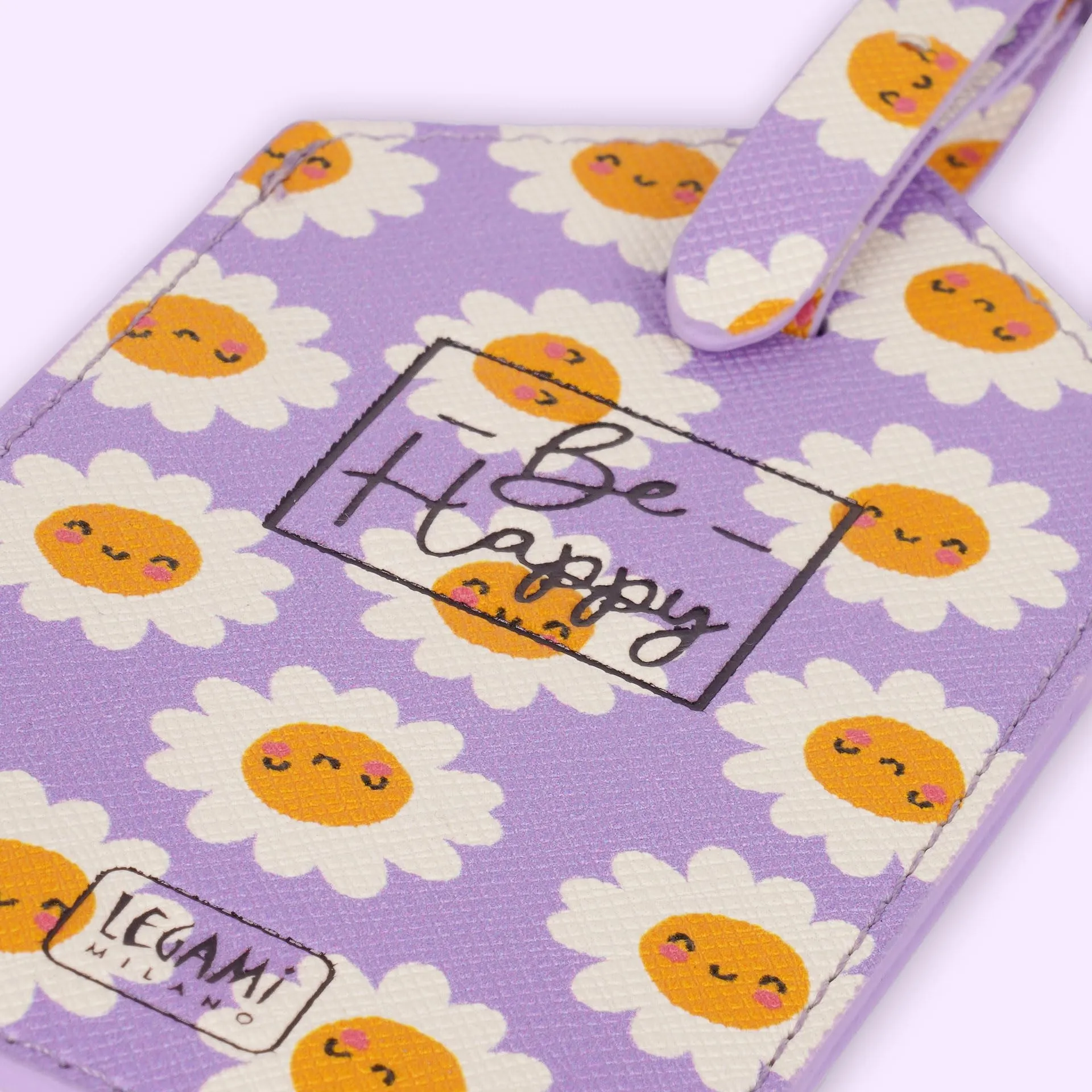 Legami - Etichetta Bagaglio, Luggage Tag per Valigia, Accessorio per Viaggio Aereo Crociera Treno, Tag del Bagaglio per Proteggi Dati in Pelle PU e Microfibra, Daisy - immagine 5
