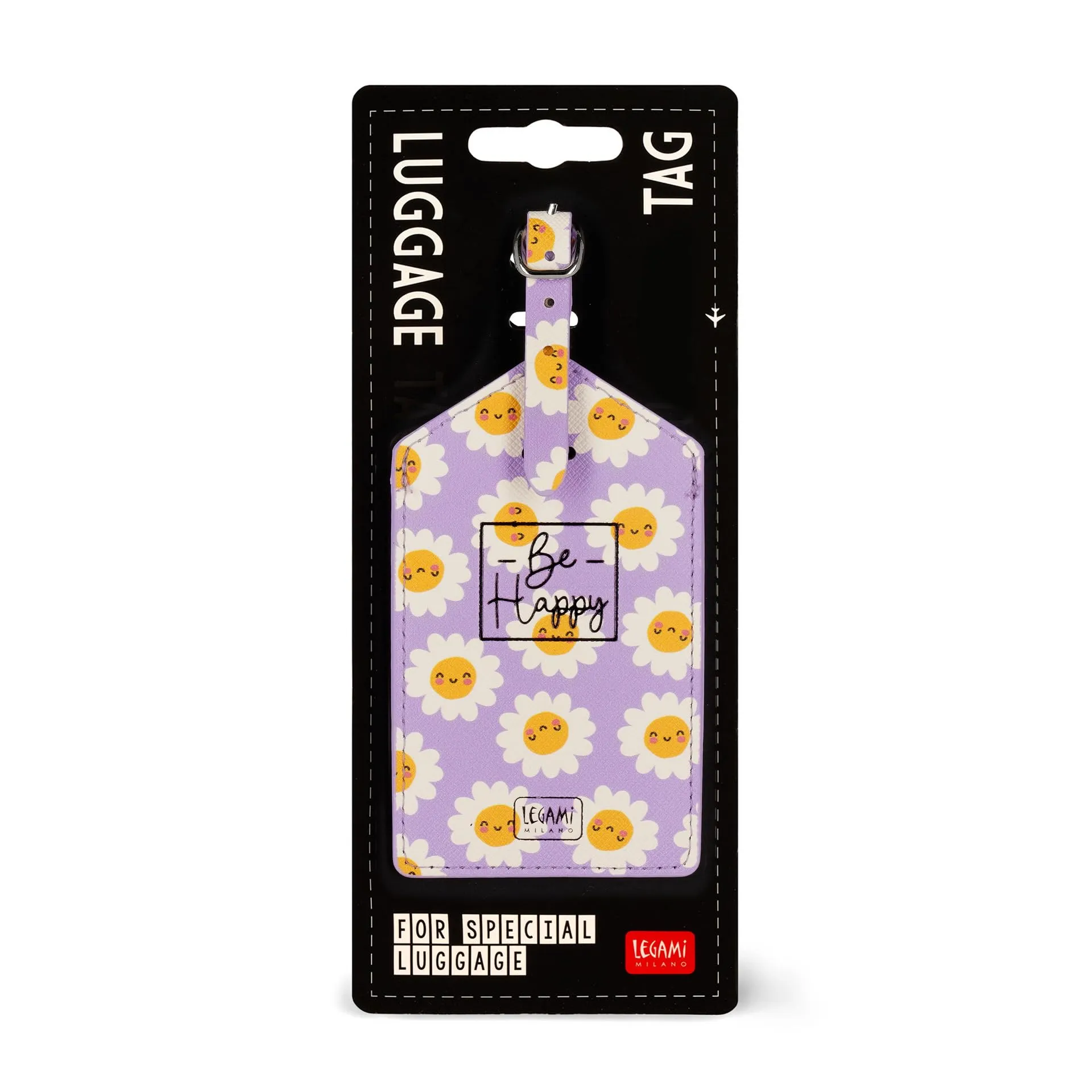 Legami - Etichetta Bagaglio, Luggage Tag per Valigia, Accessorio per Viaggio Aereo Crociera Treno, Tag del Bagaglio per Proteggi Dati in Pelle PU e Microfibra, Daisy - immagine 6