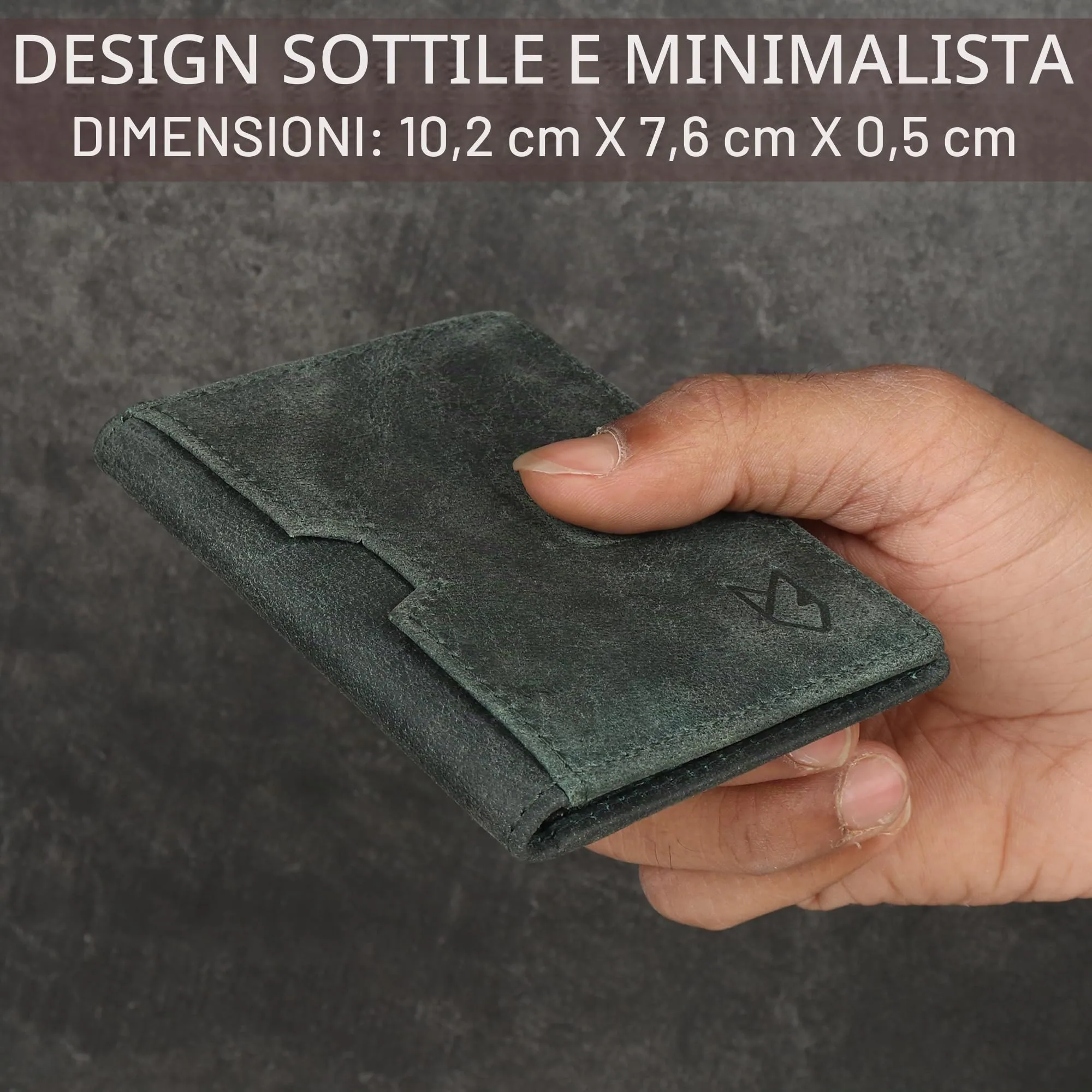 FOXHACKLE Portacarte in pelle per donna e uomo, portafoglio sottile bifold con blocco RFID, tasca frontale stretta, portafoglio minimalista, piccolo porta carte - immagine 4