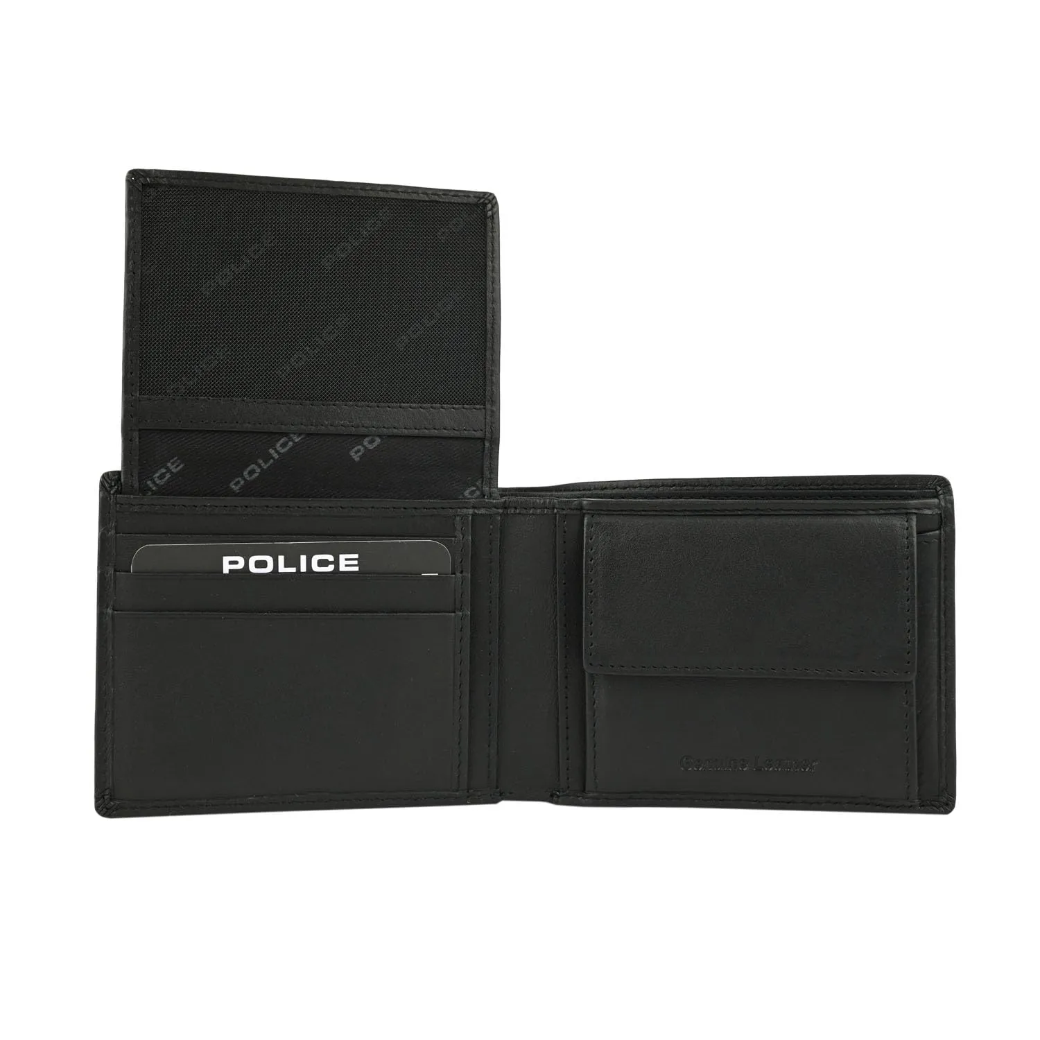 Police Portafoglio Uomo in Vera Pelle, Sottile Con Portamonete, Porta Carte di Credito e Scatola Regalo - immagine 3