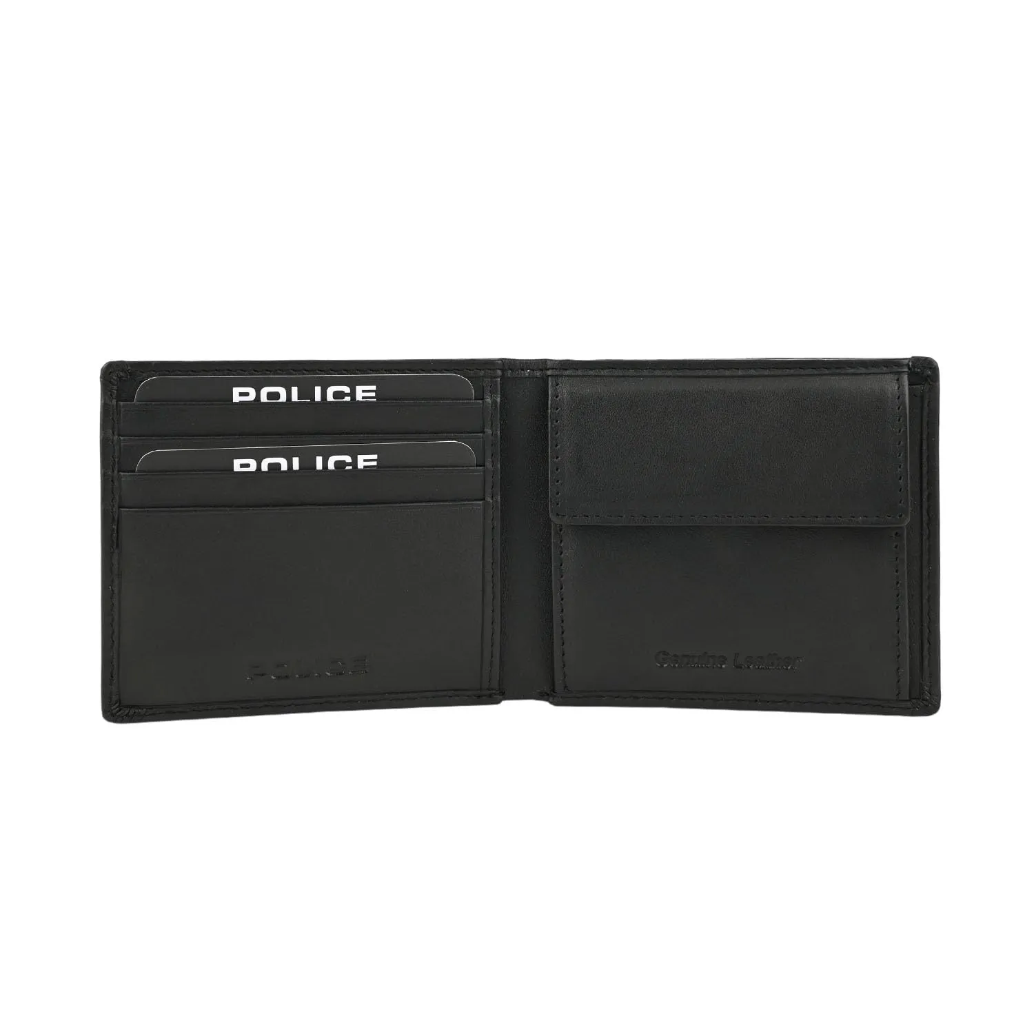 Police Portafoglio Uomo Sottile Slim in Vera Pelle Nero, con Portamonete e Porta Carte di Credito, Elegante, Scatola Regalo - immagine 2