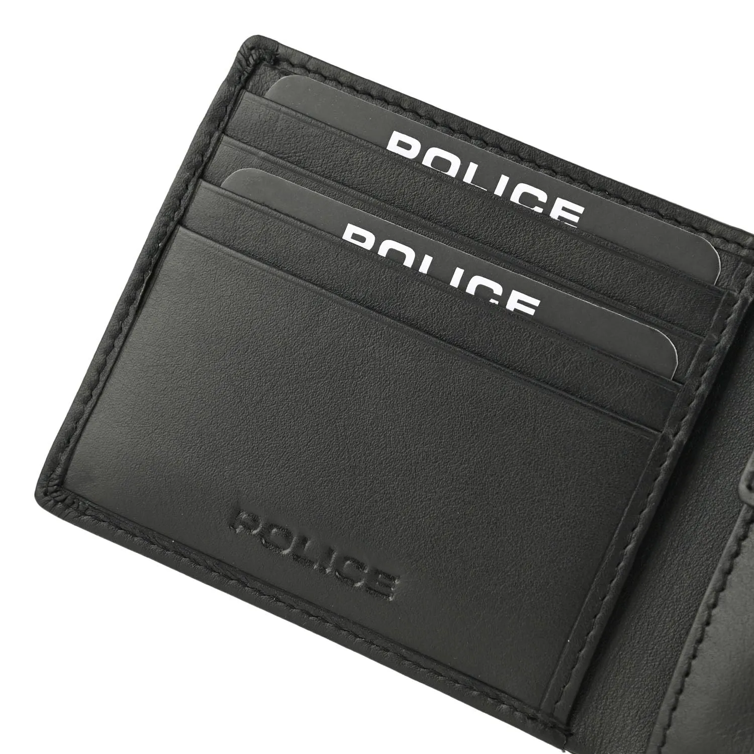 Police Portafoglio Uomo Sottile Slim in Vera Pelle Nero, con Portamonete e Porta Carte di Credito, Elegante, Scatola Regalo - immagine 3