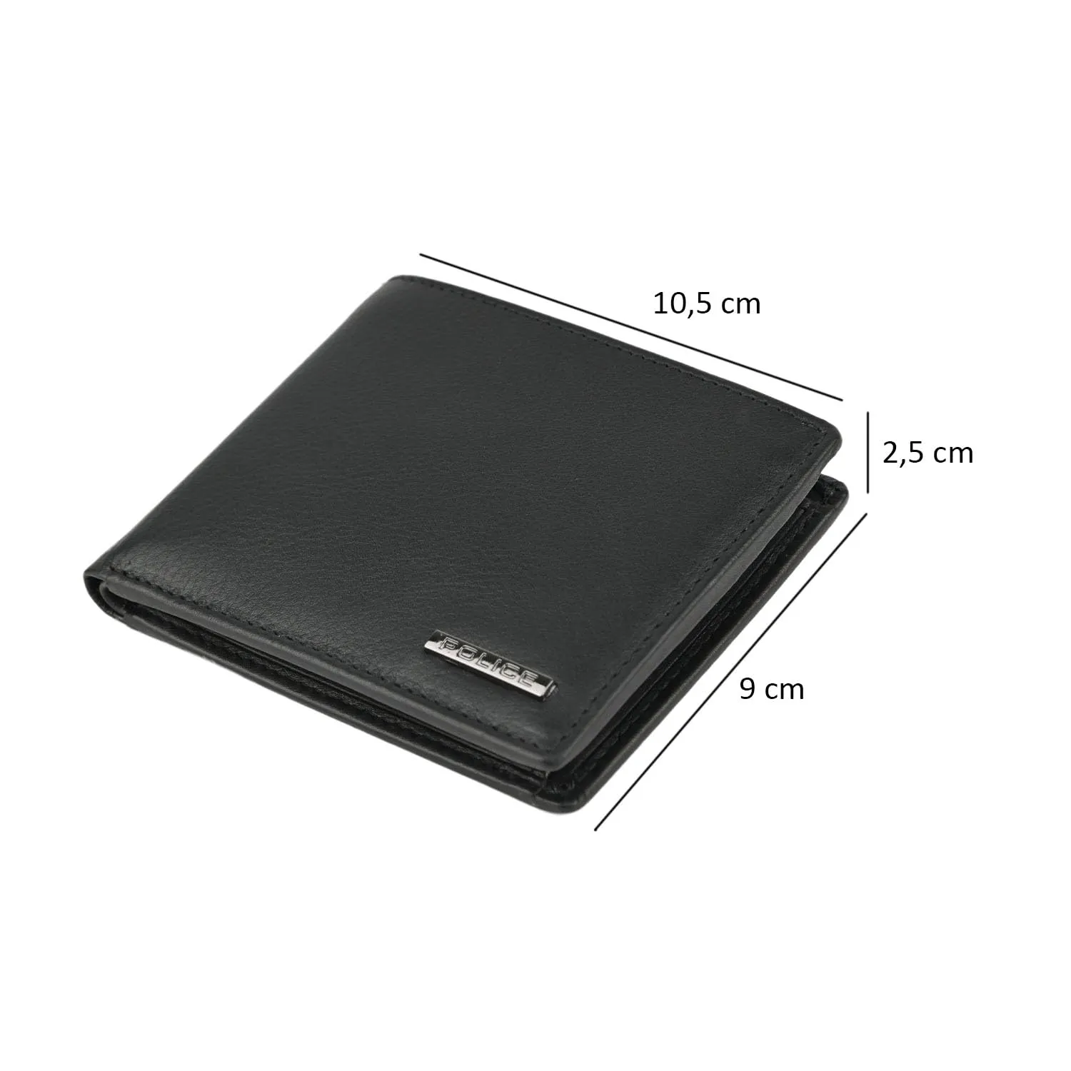 Police Portafoglio Uomo Sottile Slim in Vera Pelle Nero, con Portamonete e Porta Carte di Credito, Elegante, Scatola Regalo - immagine 4