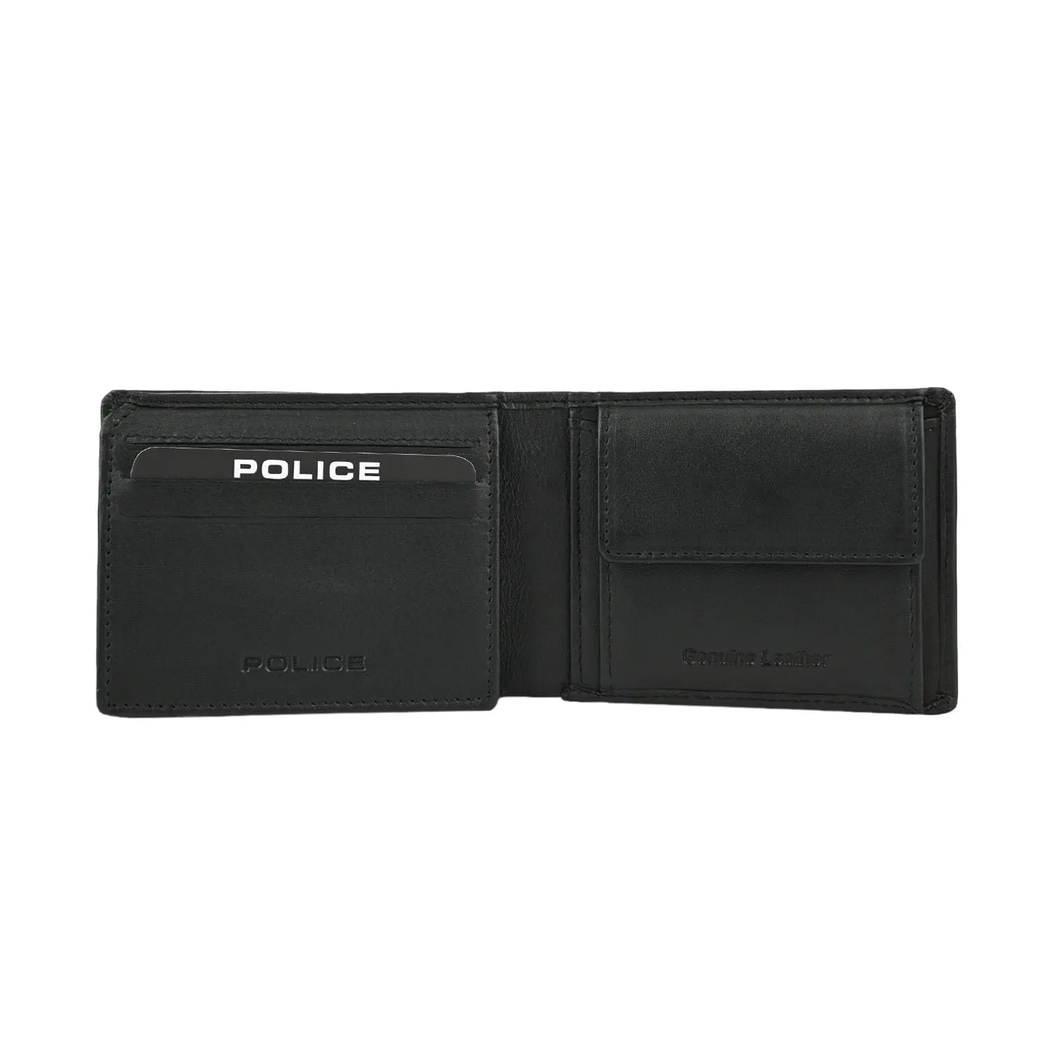 Police Portafoglio Uomo in Vera Pelle, Sottile Con Portamonete, Porta Carte di Credito e Scatola Regalo - immagine 2