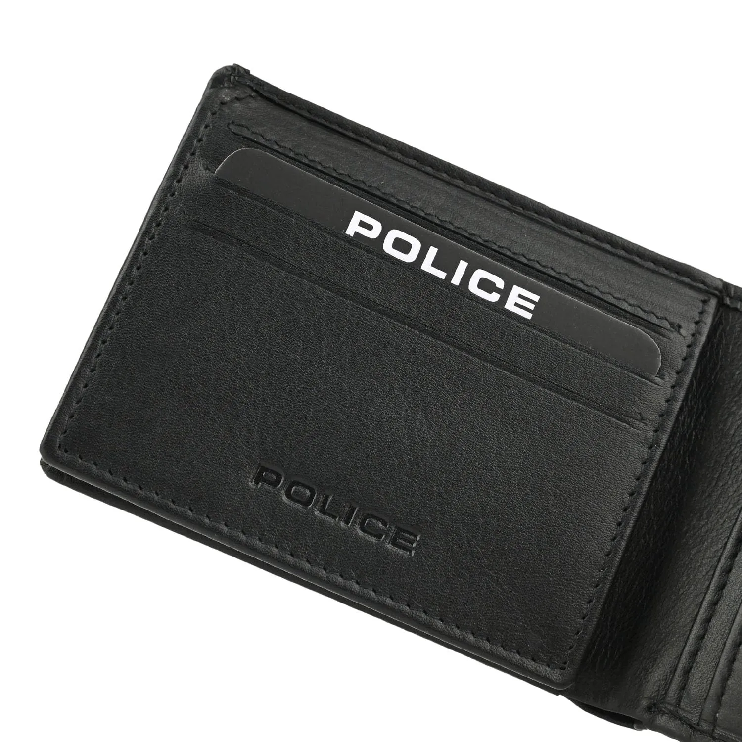 Police Portafoglio Uomo in Vera Pelle, Sottile Con Portamonete, Porta Carte di Credito e Scatola Regalo - immagine 8