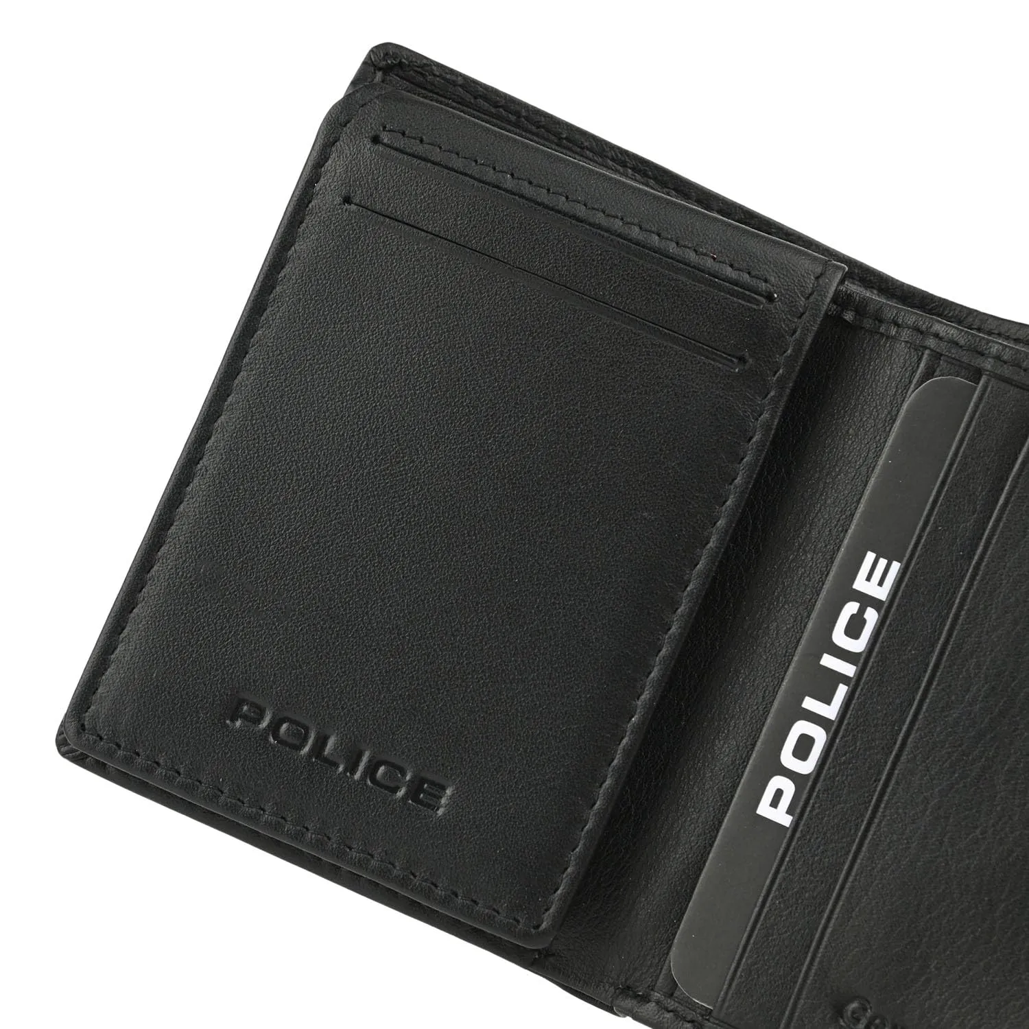 Police Portafoglio Uomo in Vera Pelle, Verticale Sottile Con Porta Carte di Credito e Scatola Regalo - immagine 7