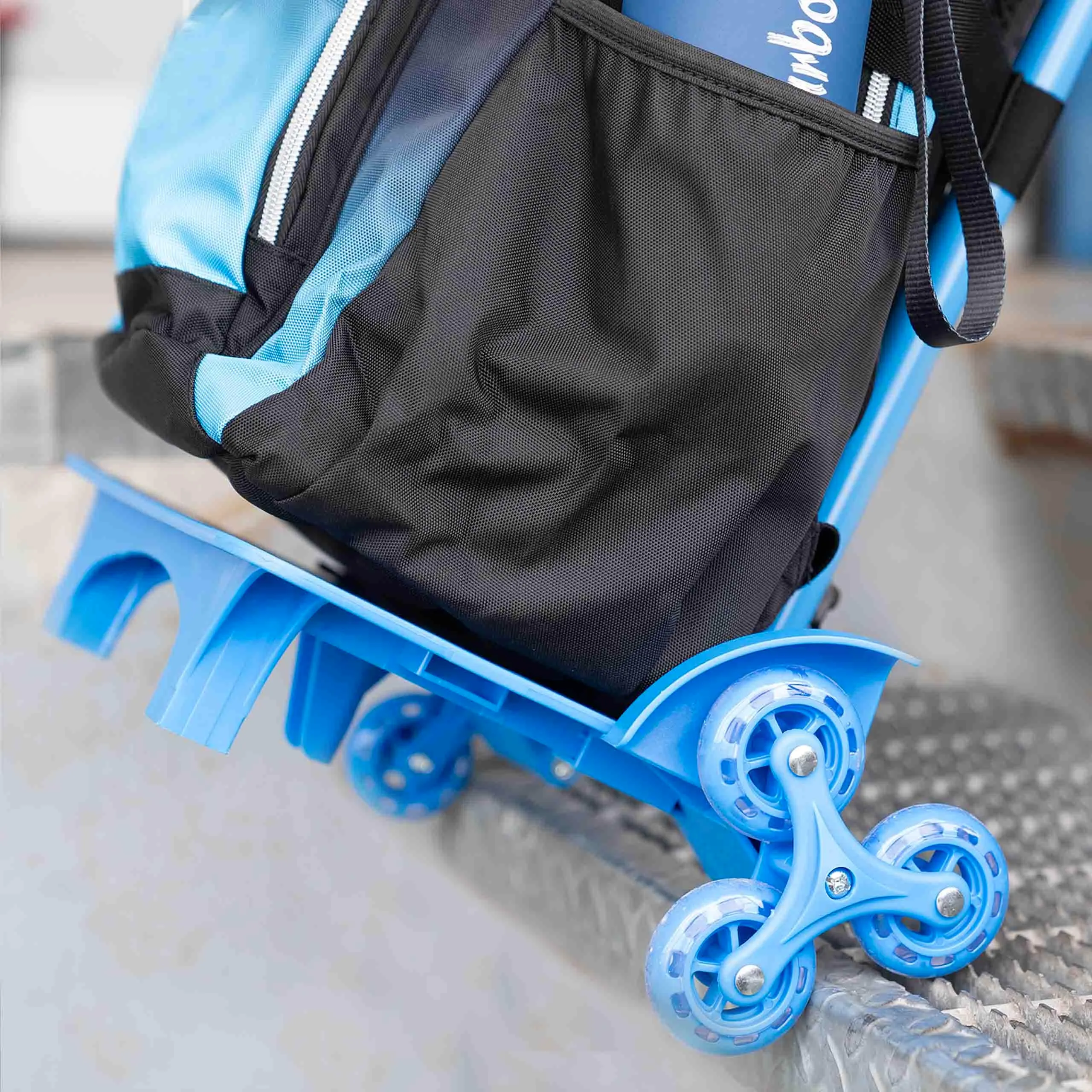 Colourbook Trolley Carrello Porta Zaino Scuola Pieghevole Universale Blu - immagine 9