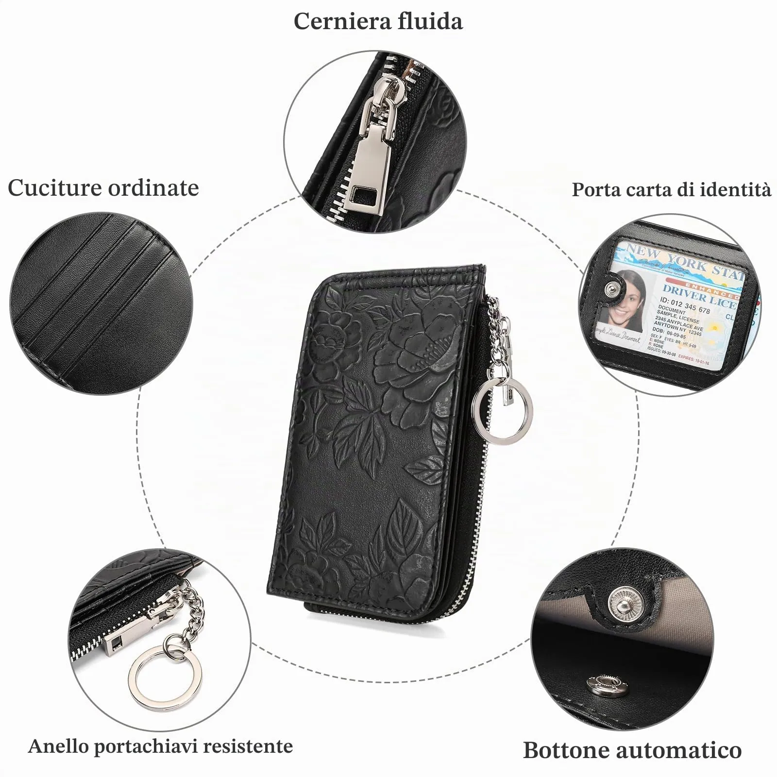 GAEKEAO Portafoglio Donna Piccolo RFID Blocking Leather Bifold Portafoglios Donna di carta di credito Portamonete con finestra ID - immagine 3