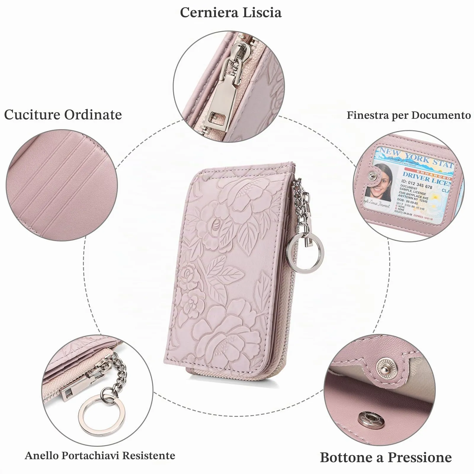 GAEKEAO Portafoglio Portafoglio da Donna Piccolo con Blocco RFID Portafoglio da Donna con Tasca a Zip - immagine 3