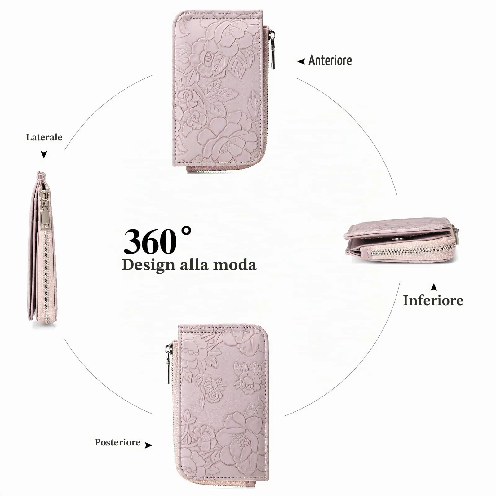 GAEKEAO Portafoglio Portafoglio da Donna Piccolo con Blocco RFID Portafoglio da Donna con Tasca a Zip - immagine 6