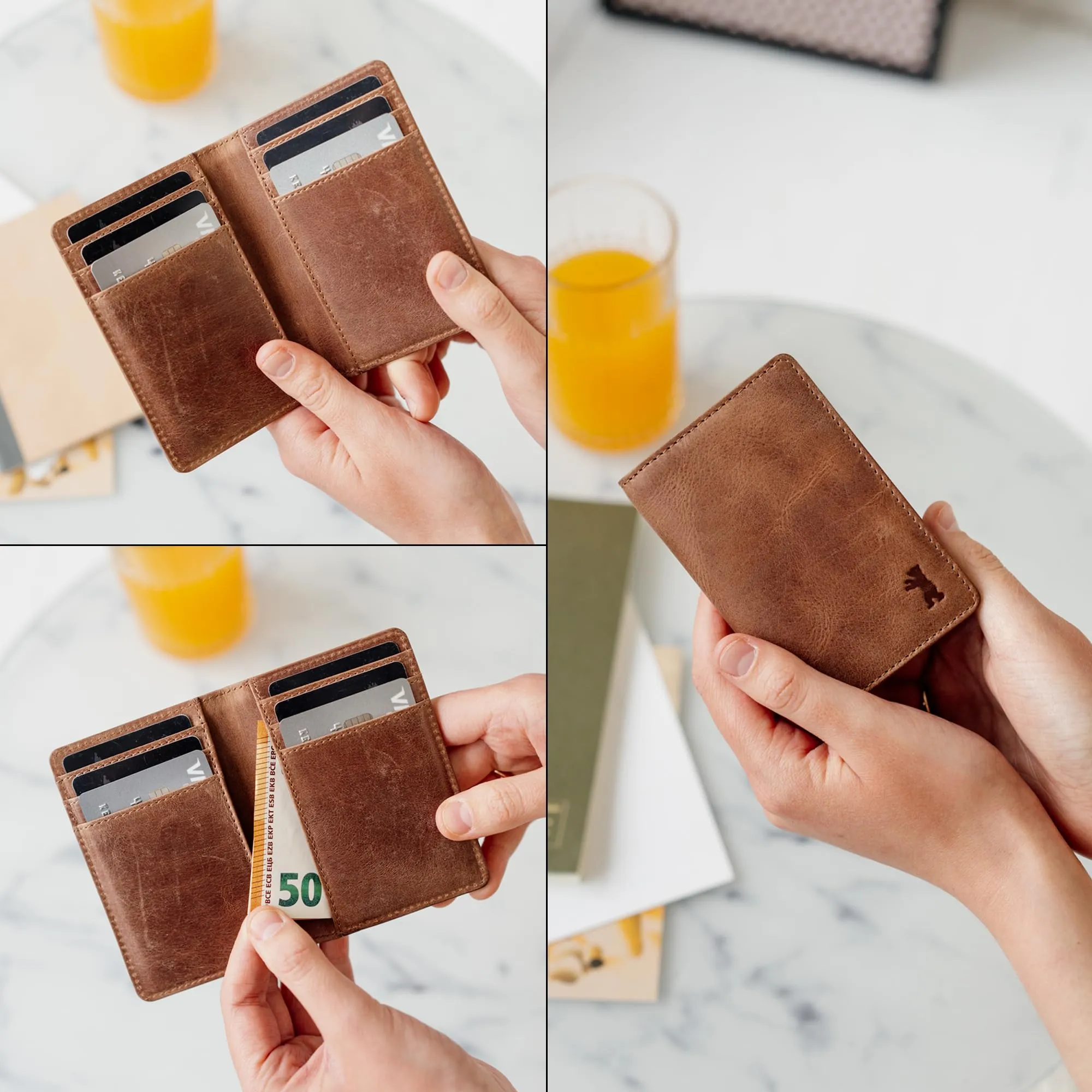 Berliner Bags Portacarte Porto Slim con Banconote e RFID in Vera Pelle - immagine 5