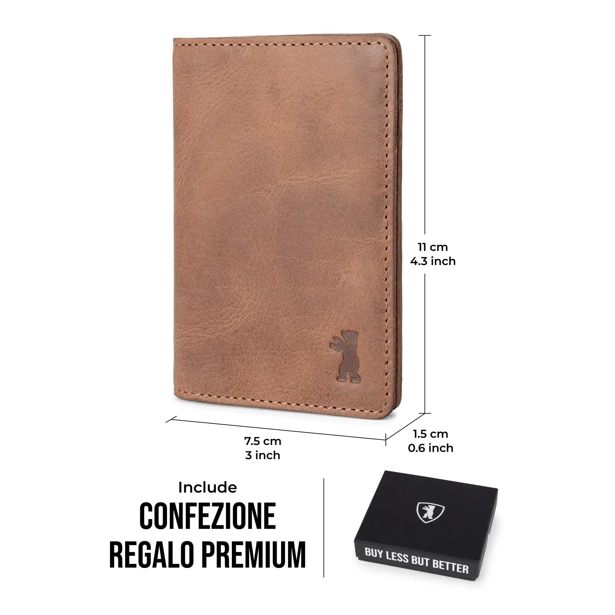 Berliner Bags Portacarte Porto Slim con Banconote e RFID in Vera Pelle - immagine 6
