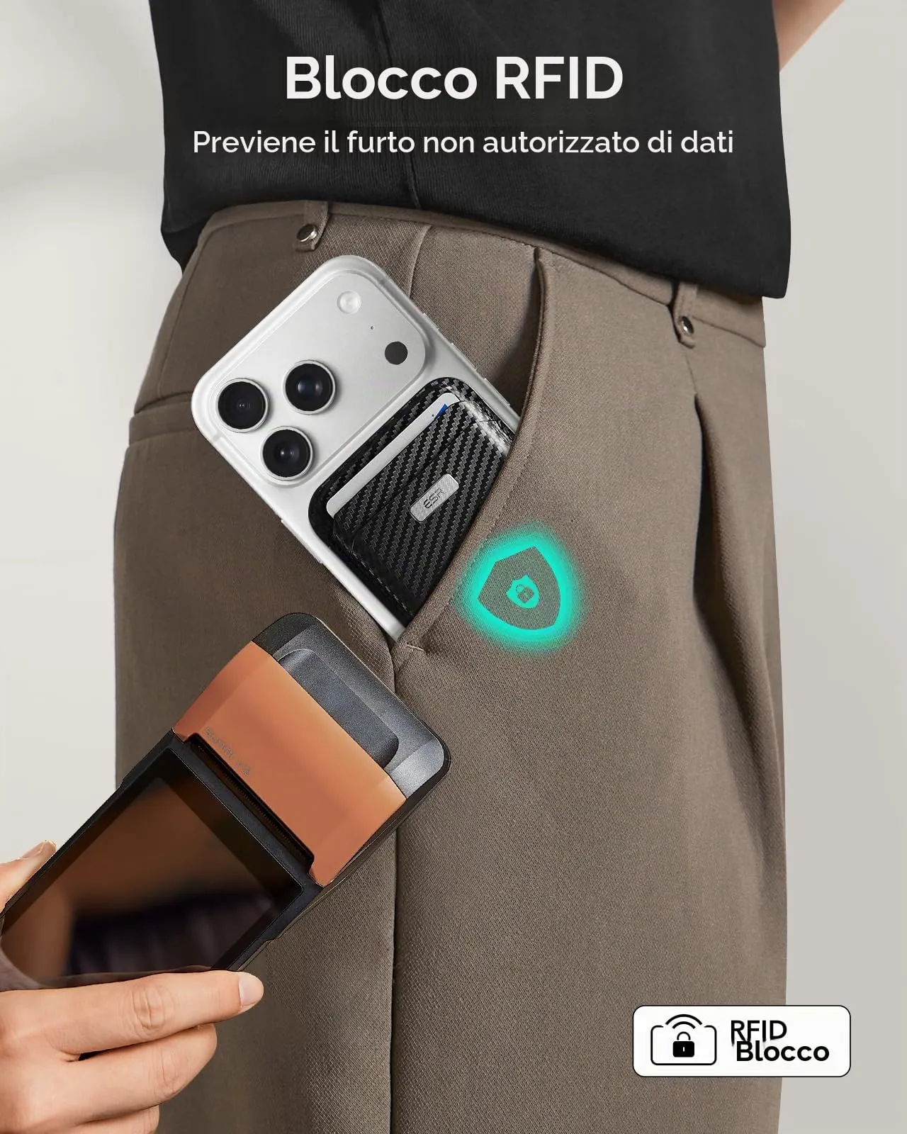 ESR Portafoglio per MagSafe con Funzionalità Find My, Supporto per 5 carte - immagine 5