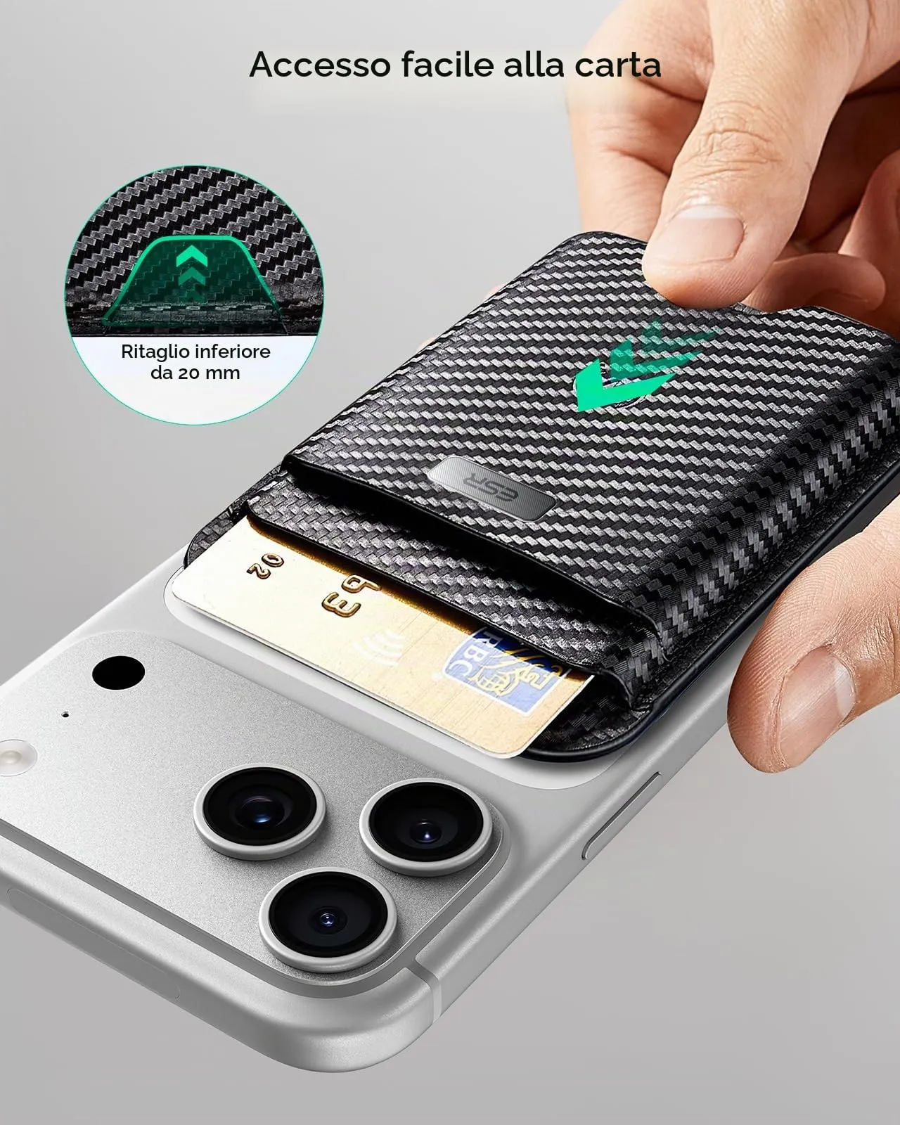 ESR Portafoglio per MagSafe con Funzionalità Find My, Supporto per 5 carte - immagine 6