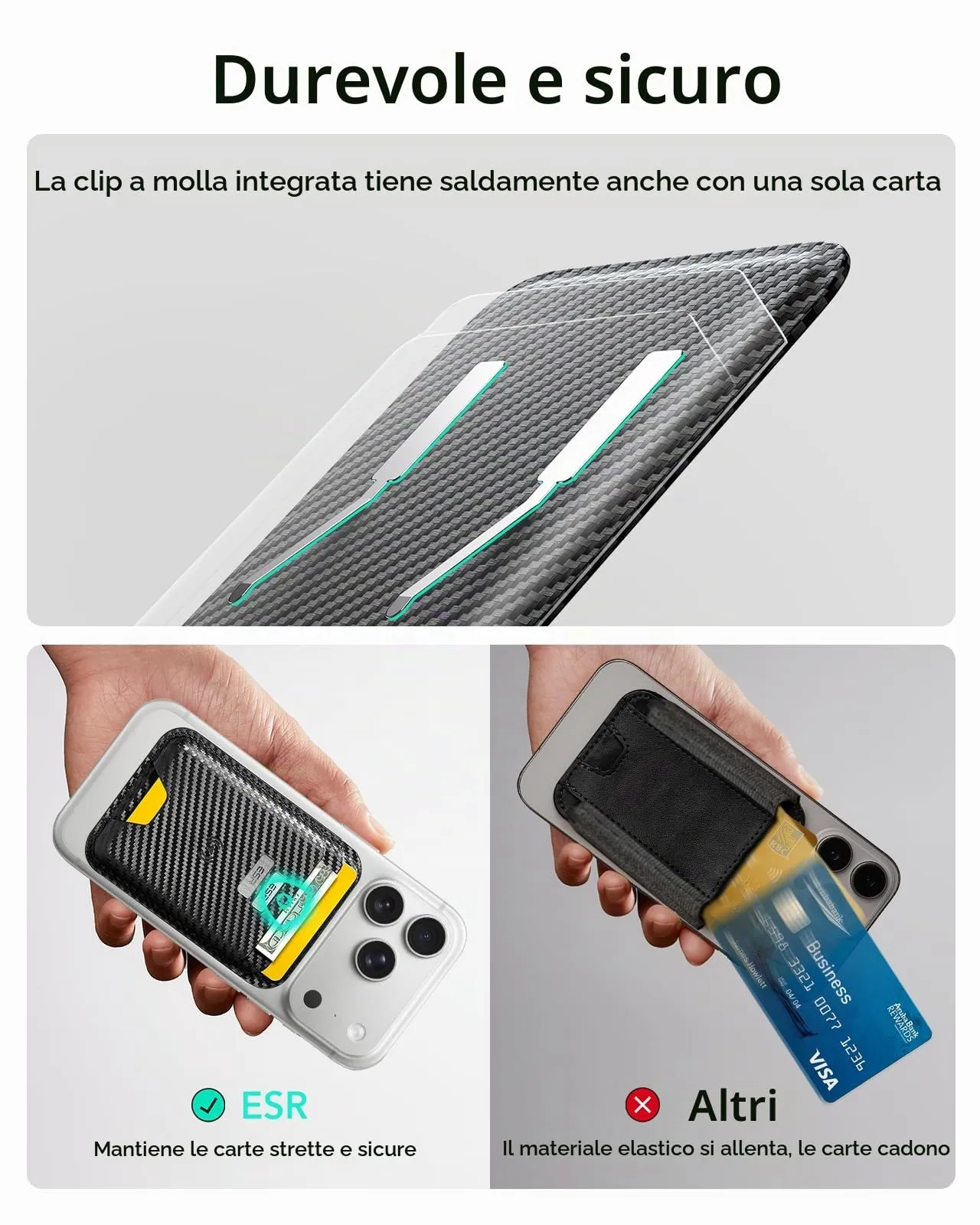 ESR Portafoglio per MagSafe con Funzionalità Find My, Supporto per 5 carte - immagine 10
