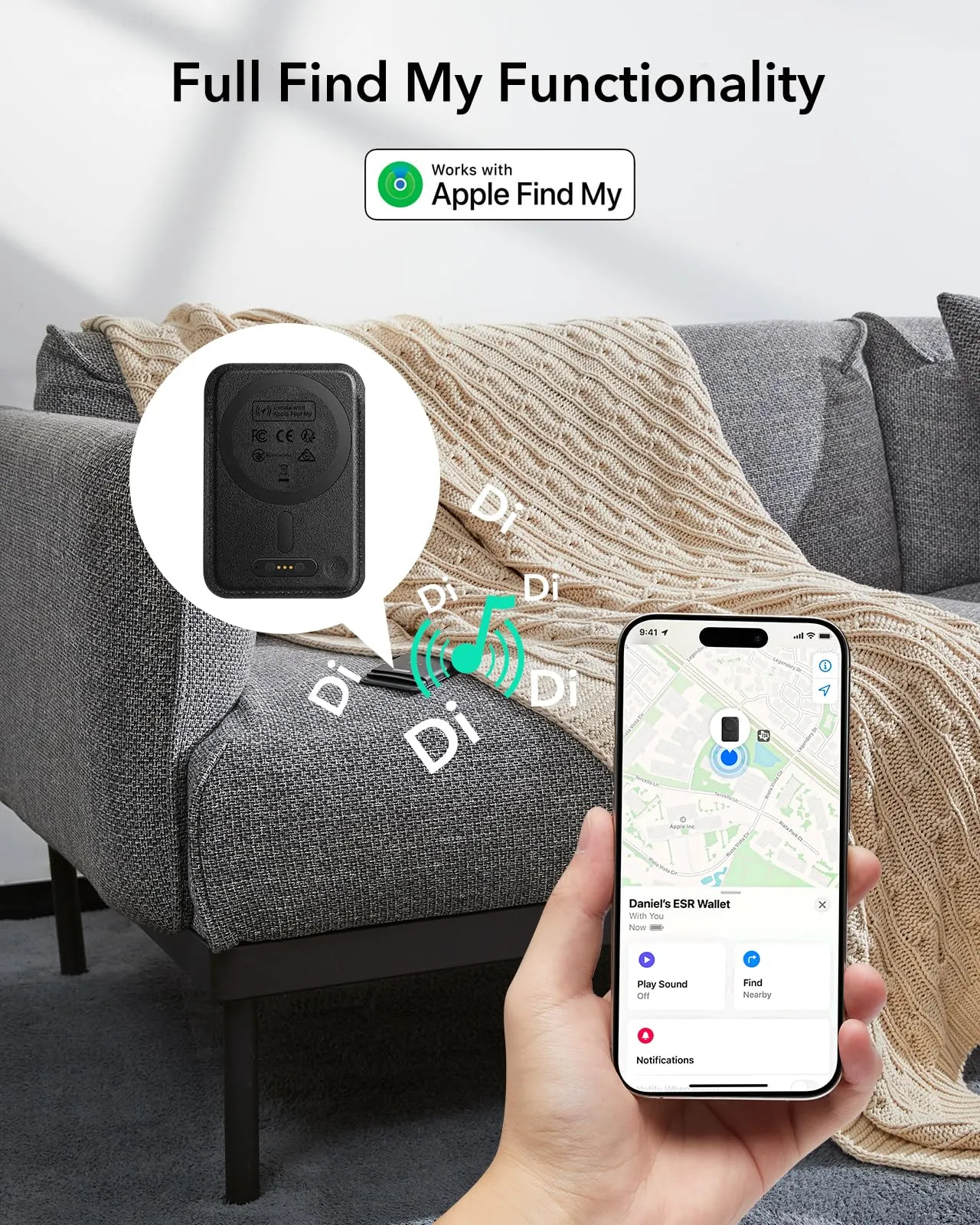 ESR Portafoglio per MagSafe con Funzionalità Find My, Supporto per 5 carte - immagine 2