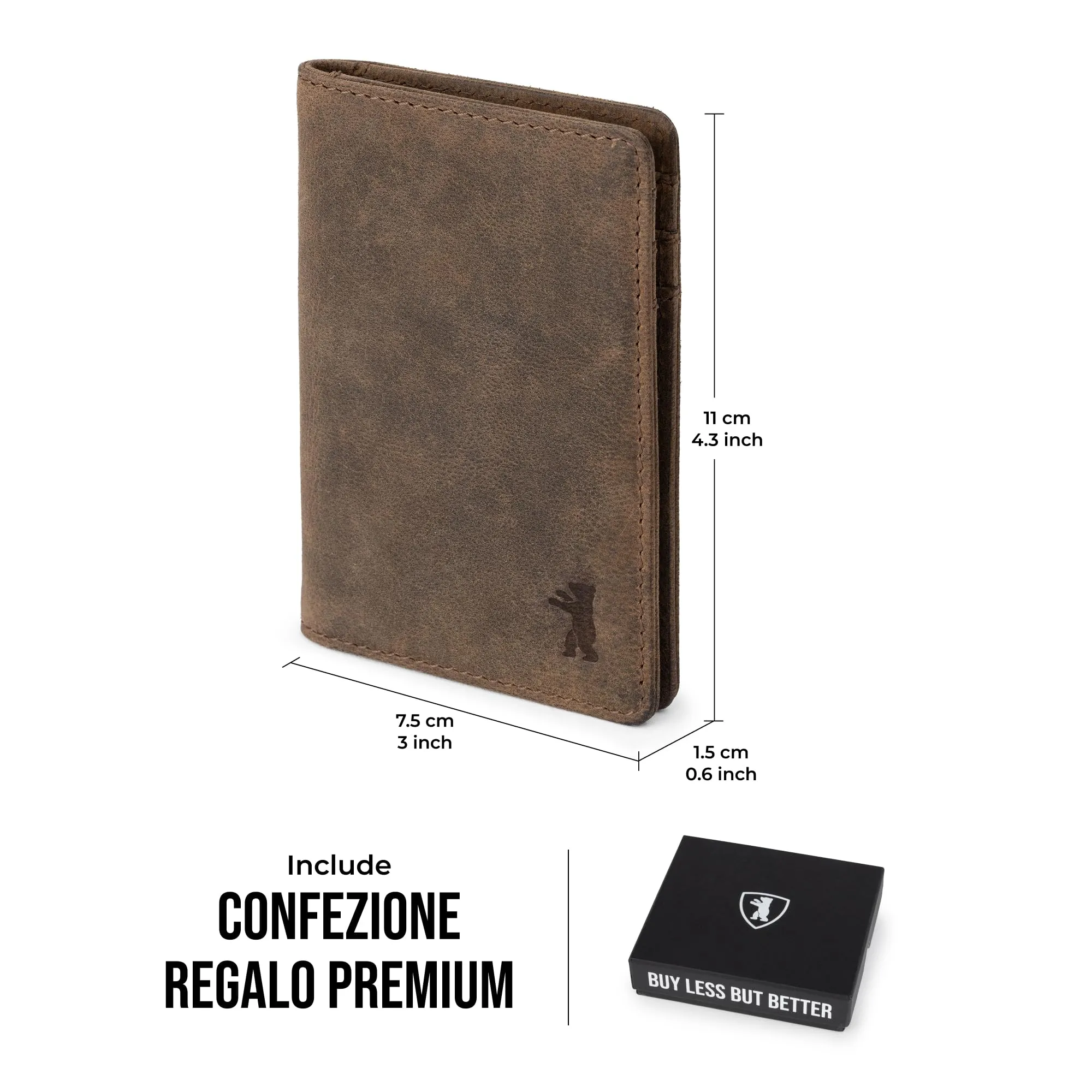 Berliner Bags Portacarte Porto Slim con Banconote e RFID in Vera Pelle - immagine 6