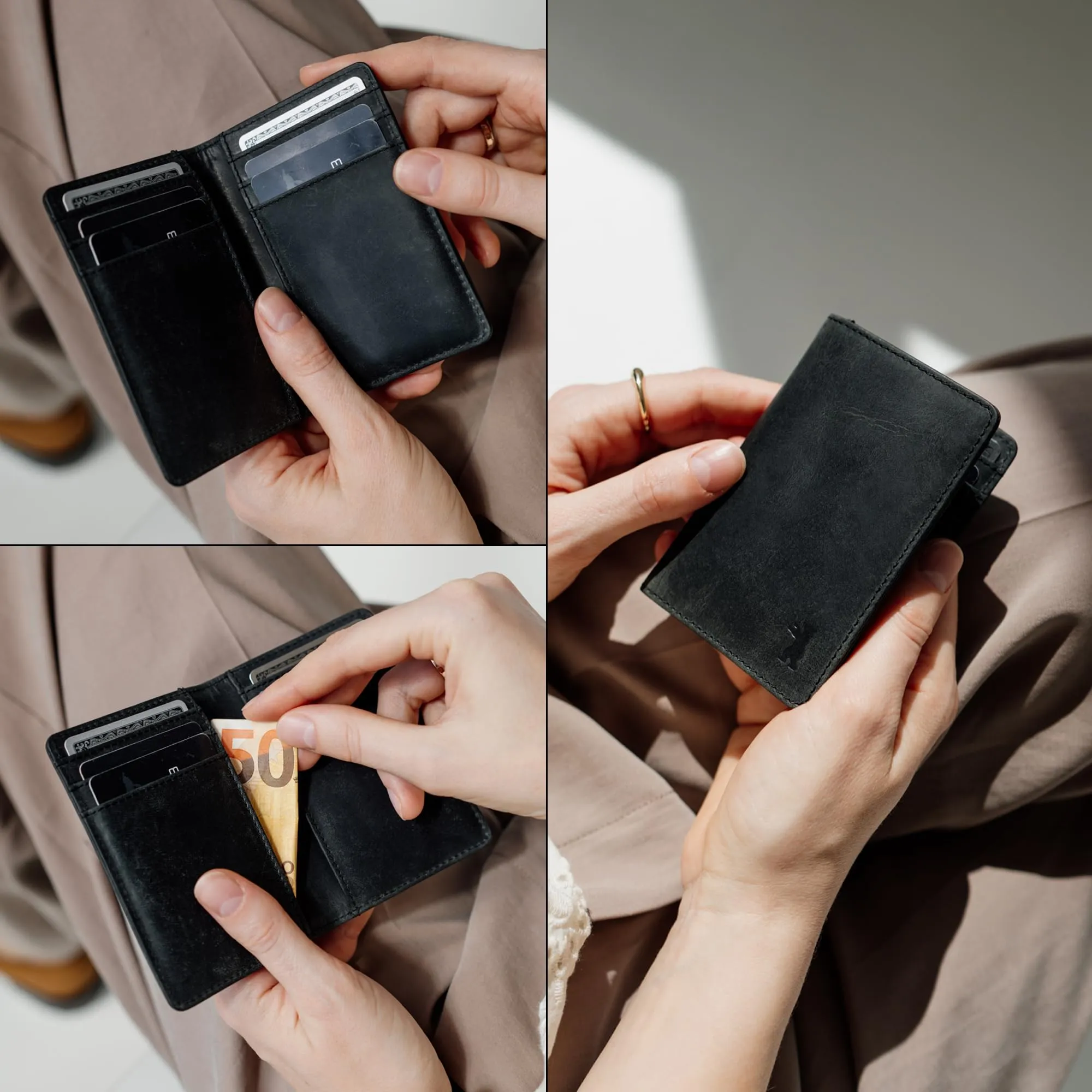 Berliner Bags Portacarte Porto Slim con Banconote e RFID in Vera Pelle - immagine 5