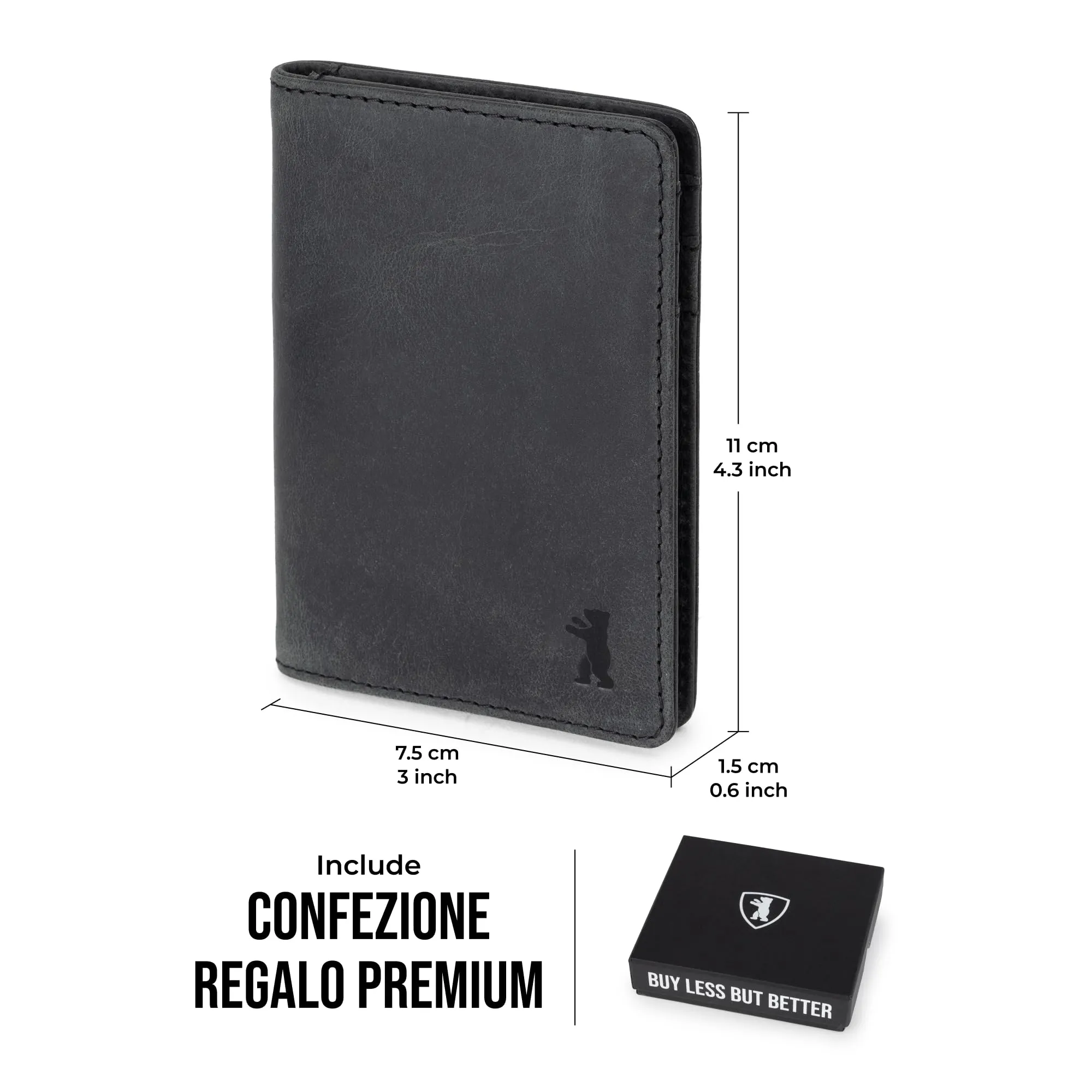 Berliner Bags Portacarte Porto Slim con Banconote e RFID in Vera Pelle - immagine 6