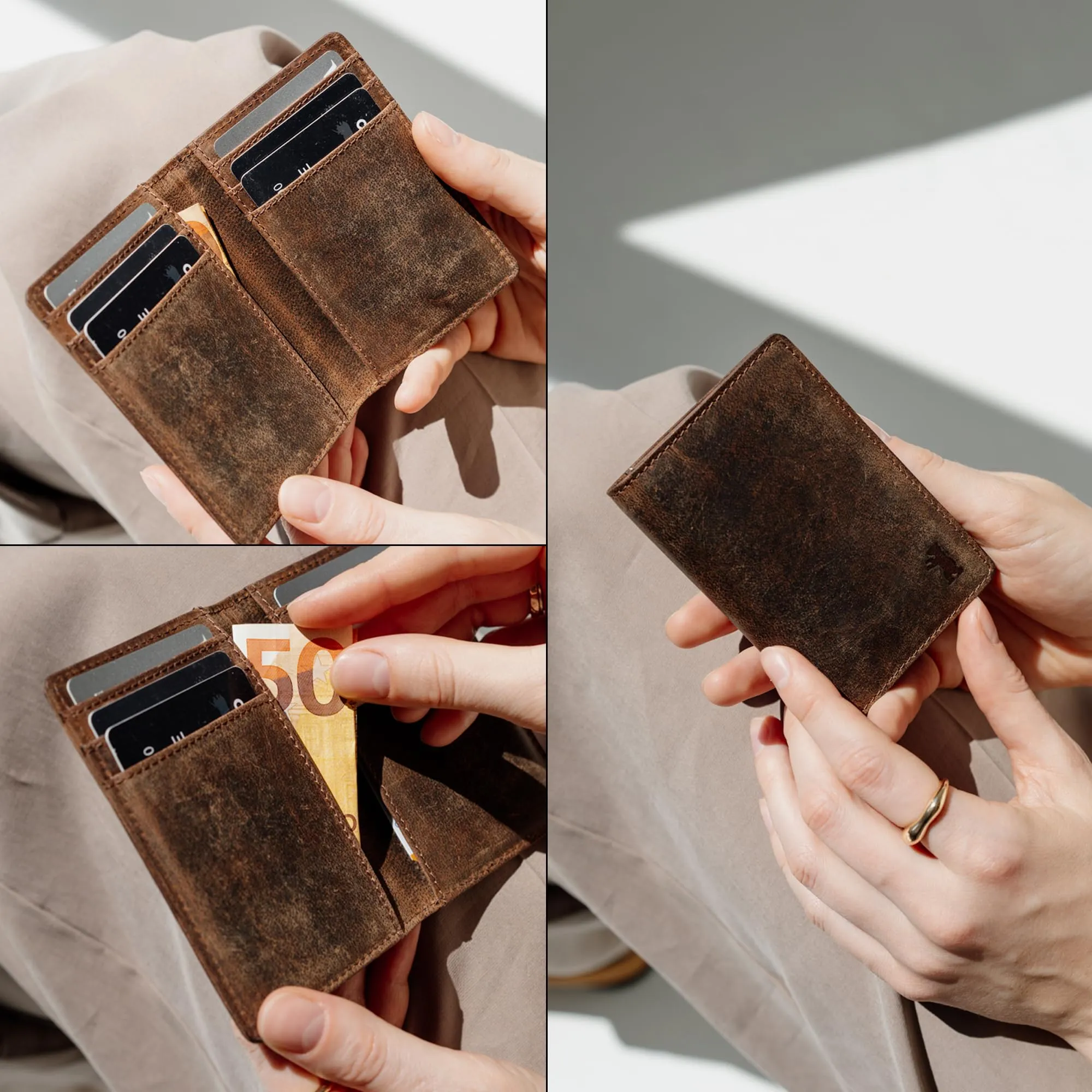 Berliner Bags Portacarte Porto Slim con Banconote e RFID in Vera Pelle - immagine 5
