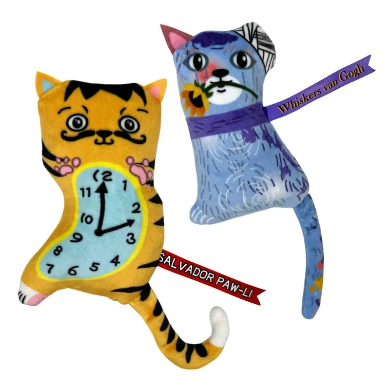 KONG Artz Cats - Giocattoli per gatti scoppiettanti con erba gatta, nastro e coda (Dali/Van Gogh) - immagine 4
