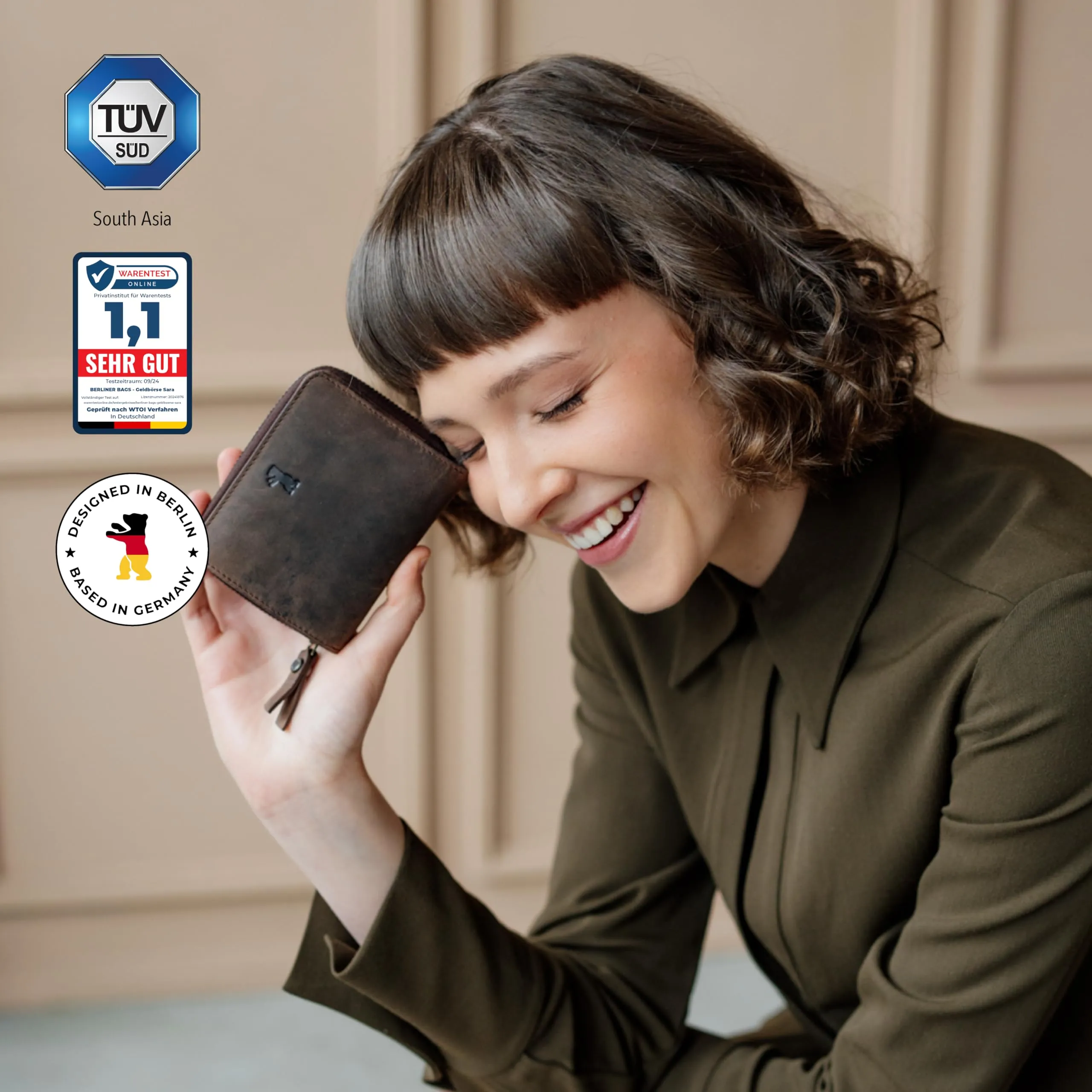 Berliner Bags Portafoglio Sara Donna Piccolo con Portamonete e RFID Pelle - immagine 3