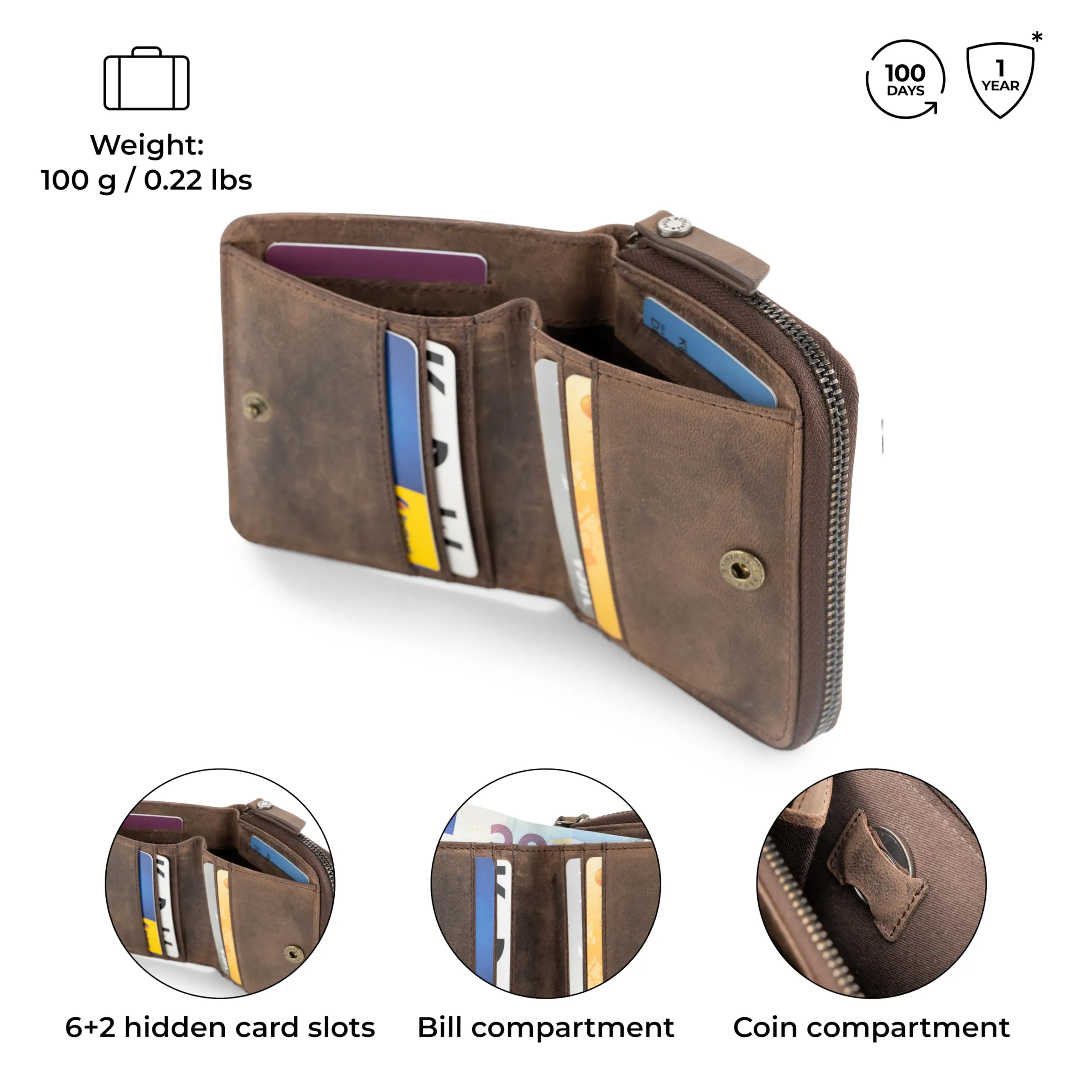Berliner Bags Portafoglio Sara Donna Piccolo con Portamonete e RFID Pelle - immagine 4