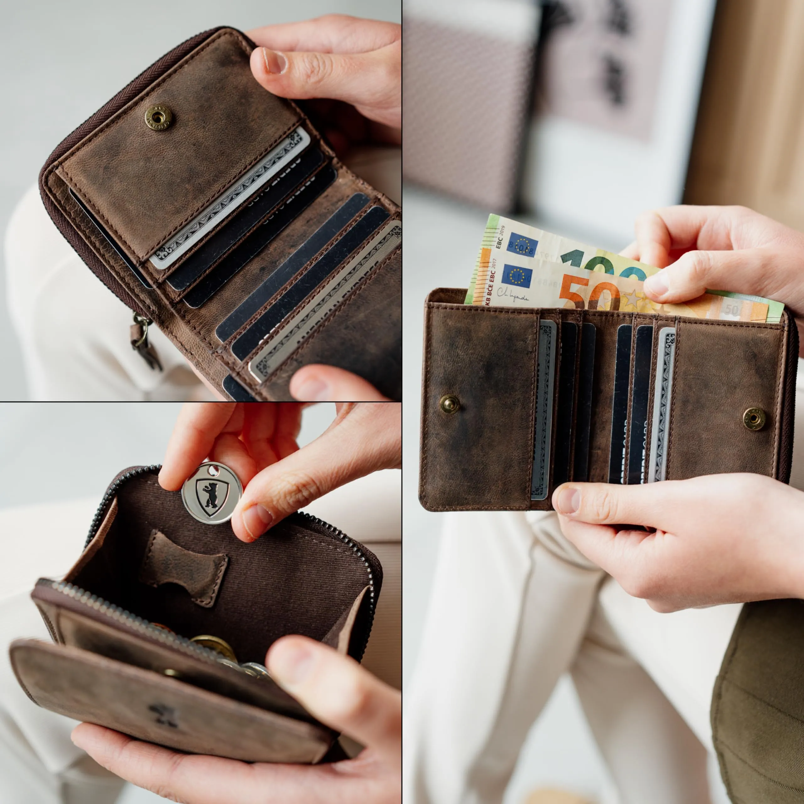 Berliner Bags Portafoglio Sara Donna Piccolo con Portamonete e RFID Pelle - immagine 7